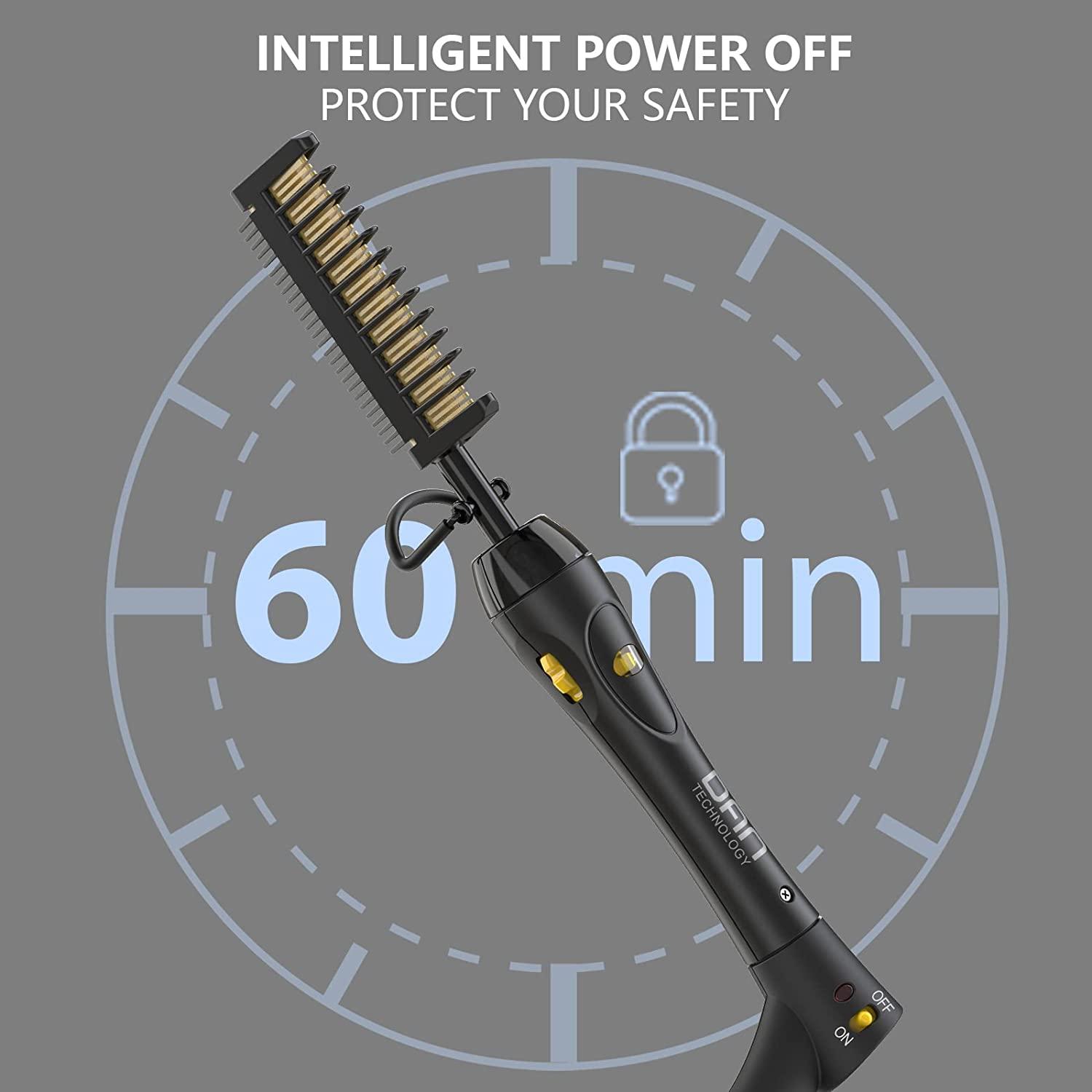 Dan Technology 500? hot Comb,60 Min Auto-Off Hair Straightener Comb,7