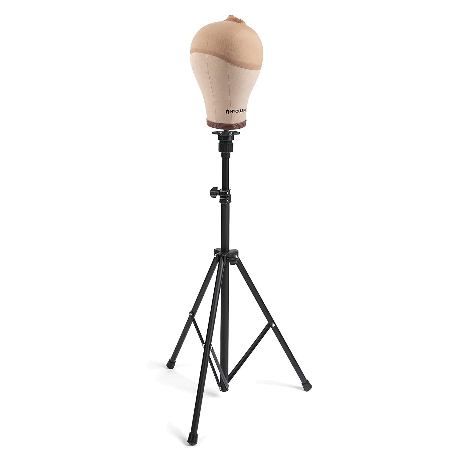 HYOUJIN Wig Head Stand,Wig Stand Tripod Mannequin Head Stand Adjustable  Stand With Foot Panel for Mannequin Head,Manikin Head,Canvas Block Head  with Wig Caps,T-Pins,Carry Bag 35.4-52.4in - Yahoo Shopping