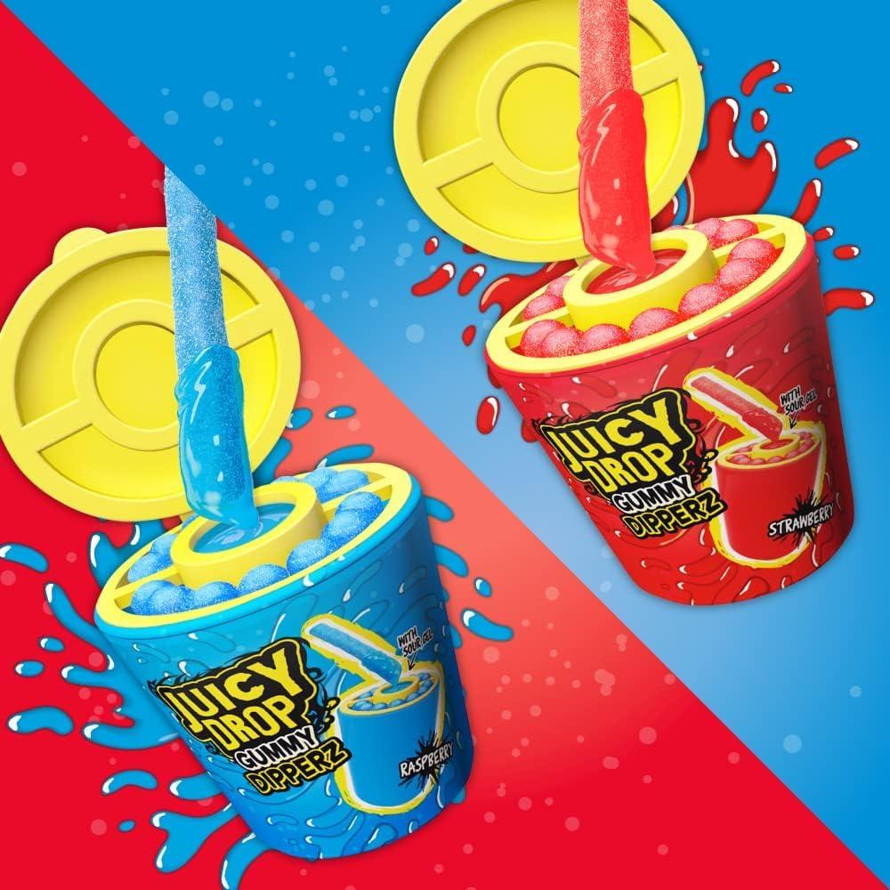 Buy Juicy Drop Gummy Dipperz - Raspberry & Strawberry (8 Pots