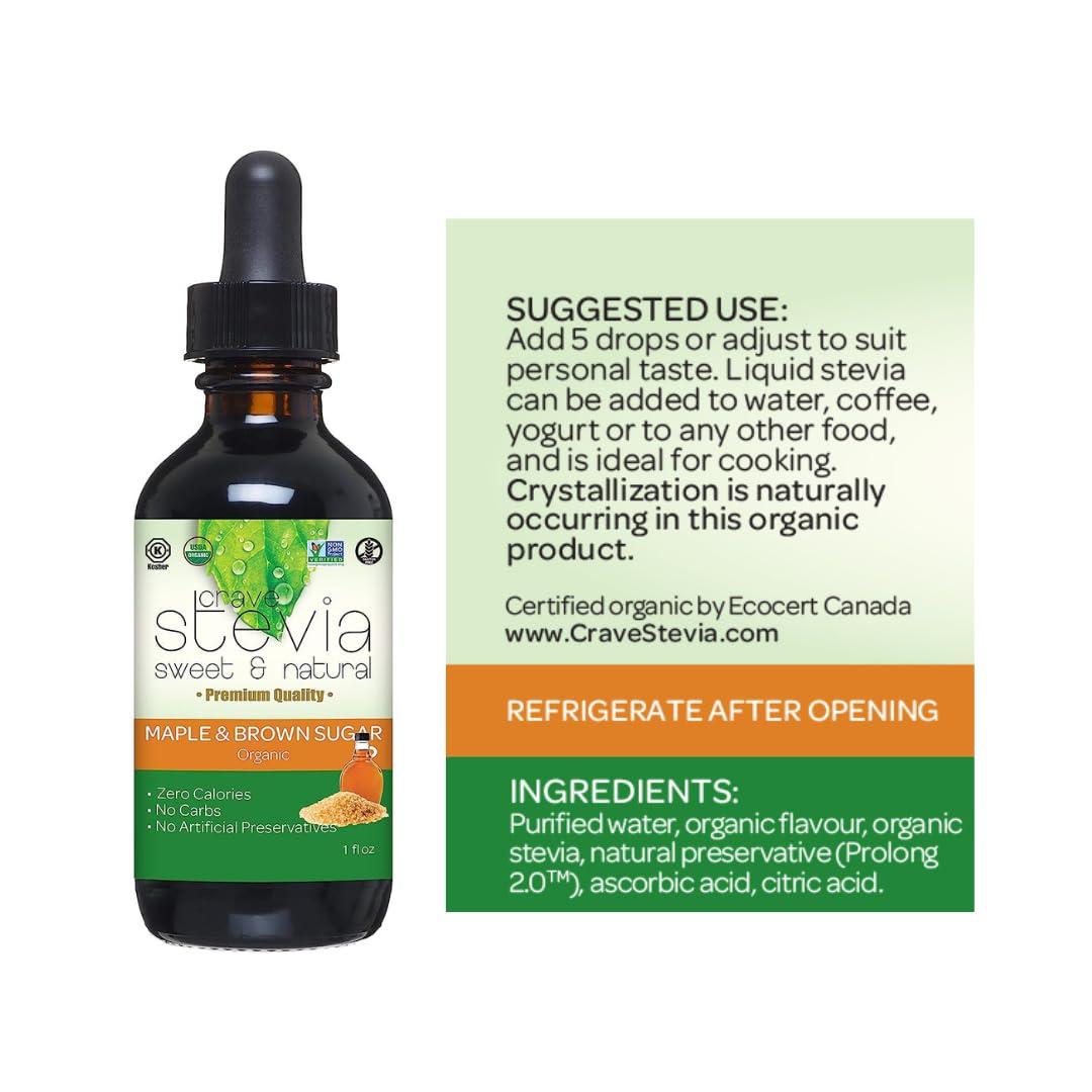 CRAVESTEVIA All Natural Liquid Stevia Drops Organic Stevia