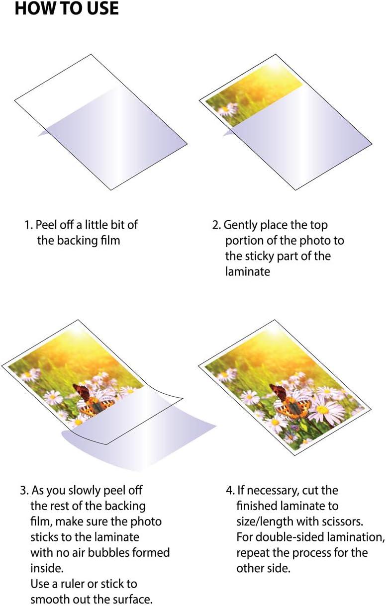 Pack of 24, Self-Adhesive Laminating Sheets, Clear Letter Size 9 x 12 Inches, 4