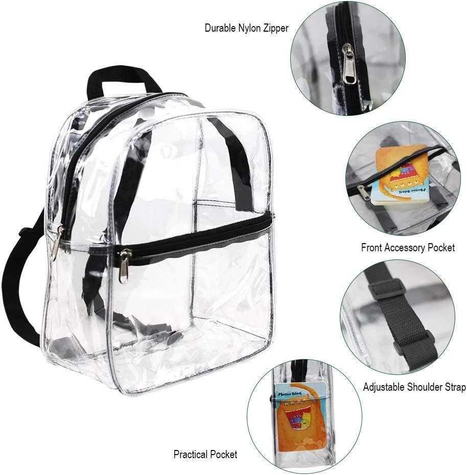 Clearworld Stadium Approved Clear Lunch Bag,See Through Lunch Box with  Adjustable Strap and Front Zipper Pocket,Easy to Clean and Water Resistant  Tote