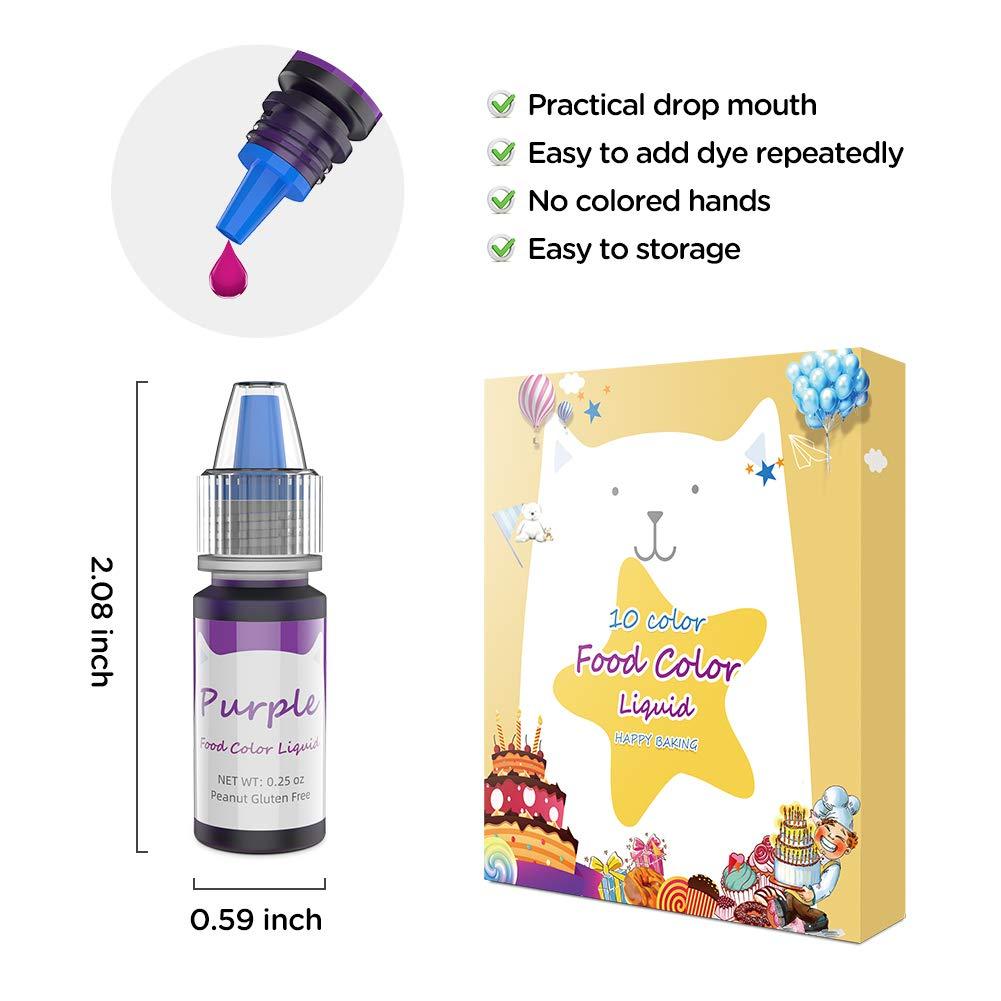 DaCool Food Coloring Cake Decorating Edible Food Color Dye Set 10