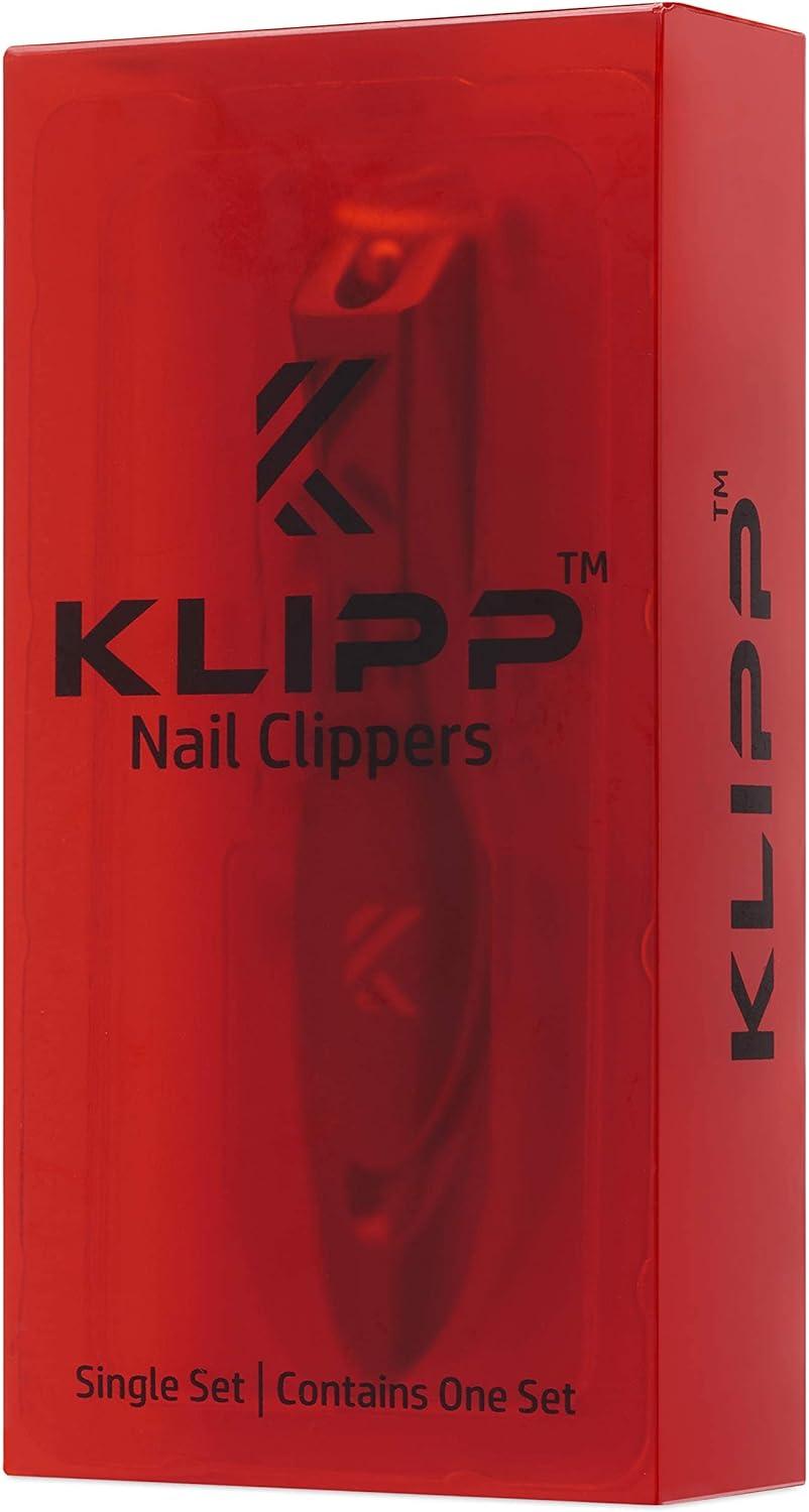 KLIPP Nail Clippers with Catcher Heavy Duty Stainless Steel Fingernail
