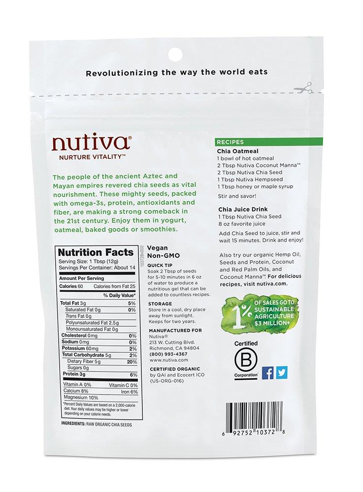 Nutiva Organic Chia Seed Black 6 oz (170 g)