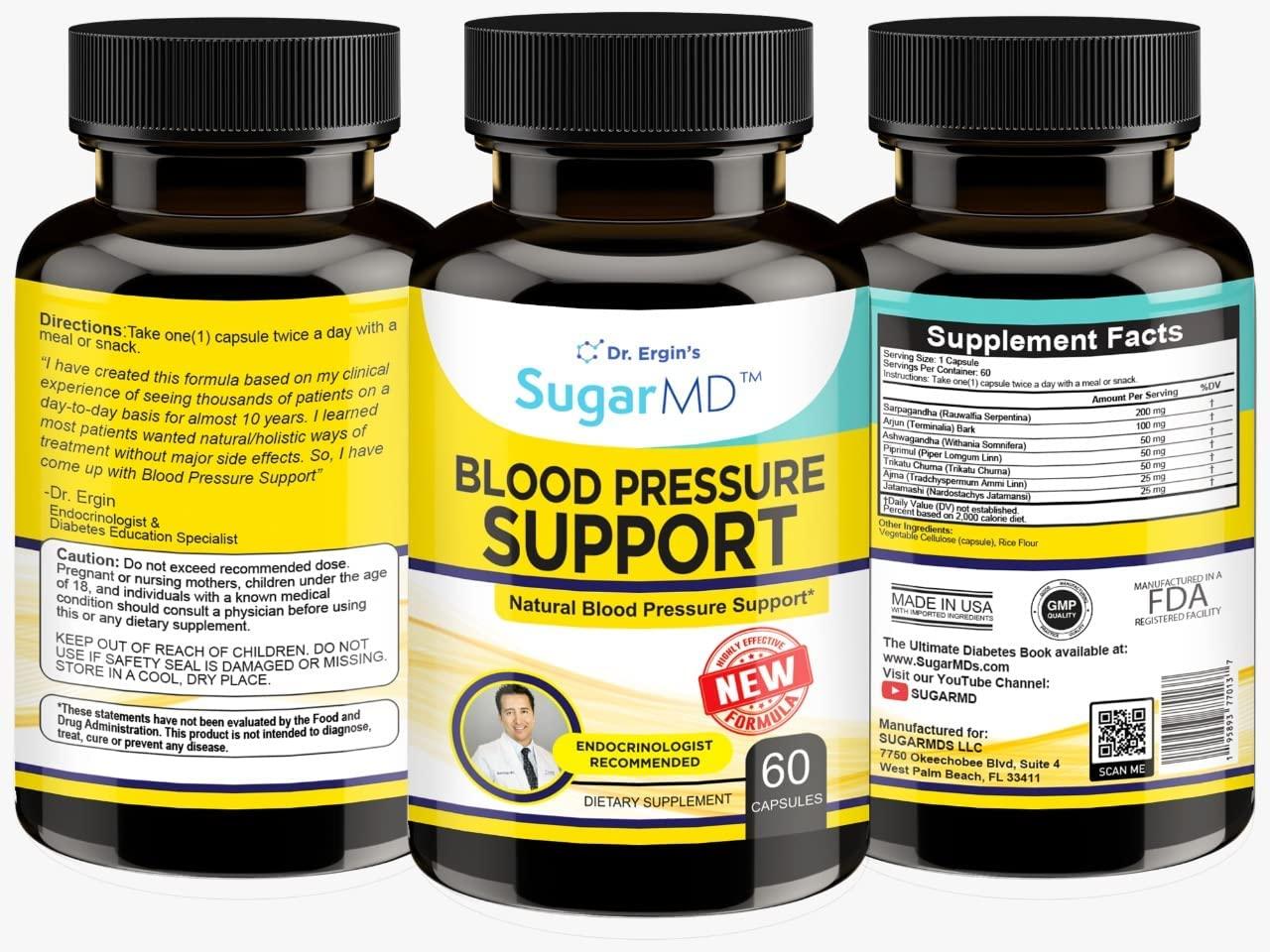 SugarMD Dr. Ergin's Advanced Natural Blood Pressure Supplement 60