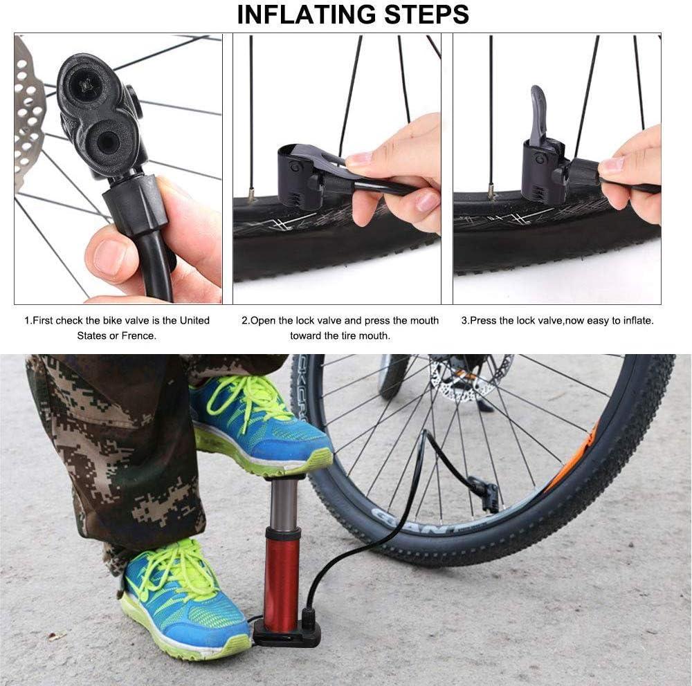 Bicycle Pump Foot Pump, Mini Portable Floor Pump Compatible