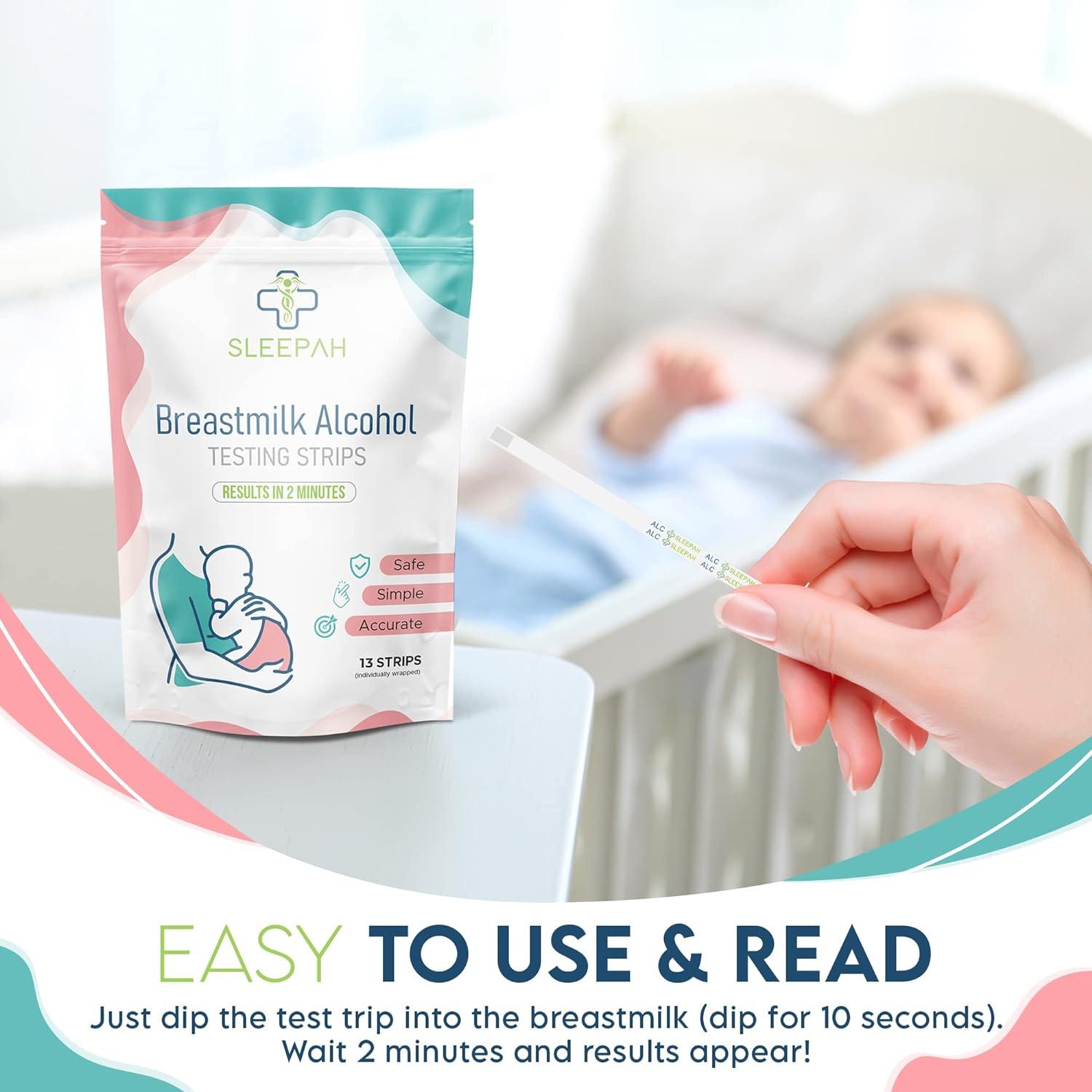 Breast Milk Alcohol Testing Strips (13 Pack) Detect Alcohol in Breast Milk at Home Individually