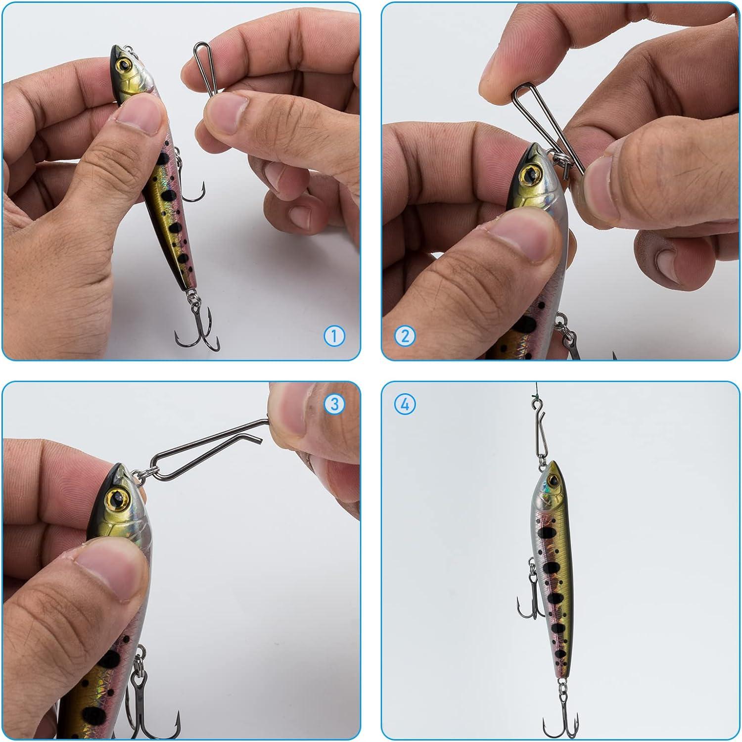 Dr.Fish 50 Pack Fishing Clips Quick Change Stainless Steel Speed Clips Fast  Snaps Quick Change Fishing Snaps Hanging Clips Crankbait Snaps Lure Clips  Connector Freshwater Downward Opening #1-22LB