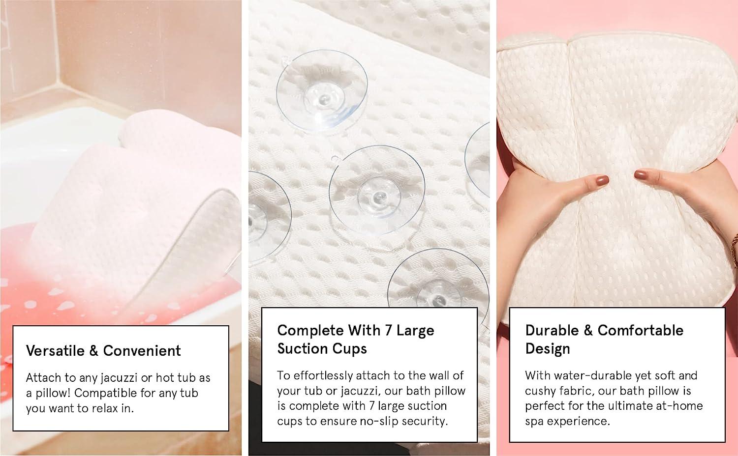 Bath Pillow Extra Comfortable Cushioned 4D Bathtub Pillow Bath