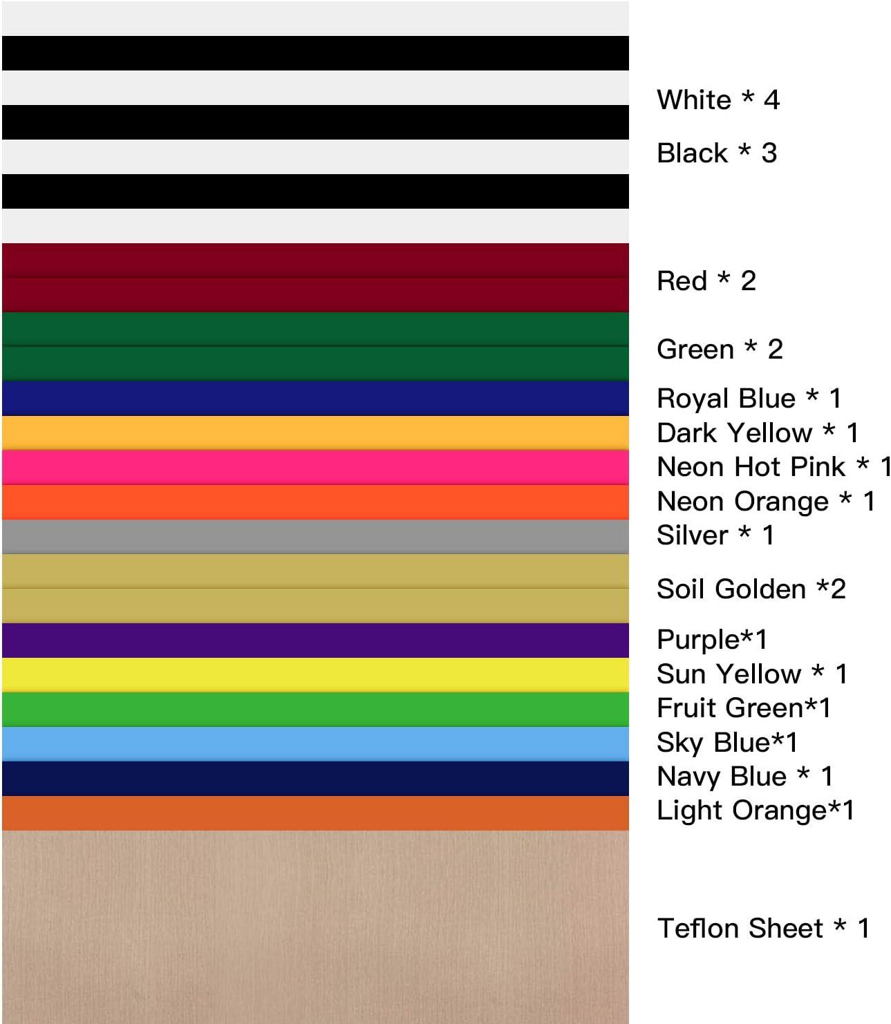 JANDJPACKAGING Heat Transfer Vinyl HTV Bundle 10x12 25 Pack Assorted