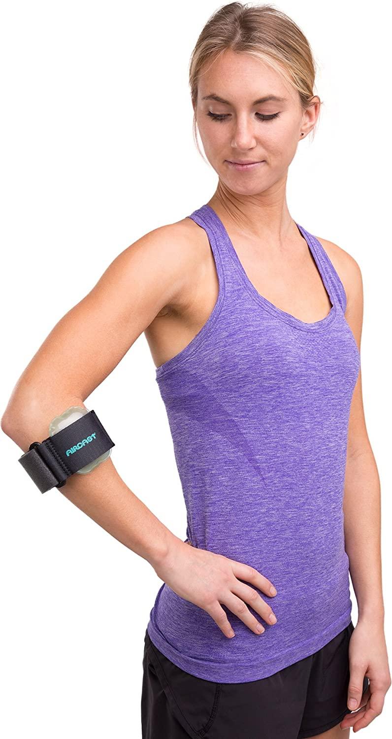 Aircast Pneumatic Armband Tennis/Golfers Elbow Support Strap, Black