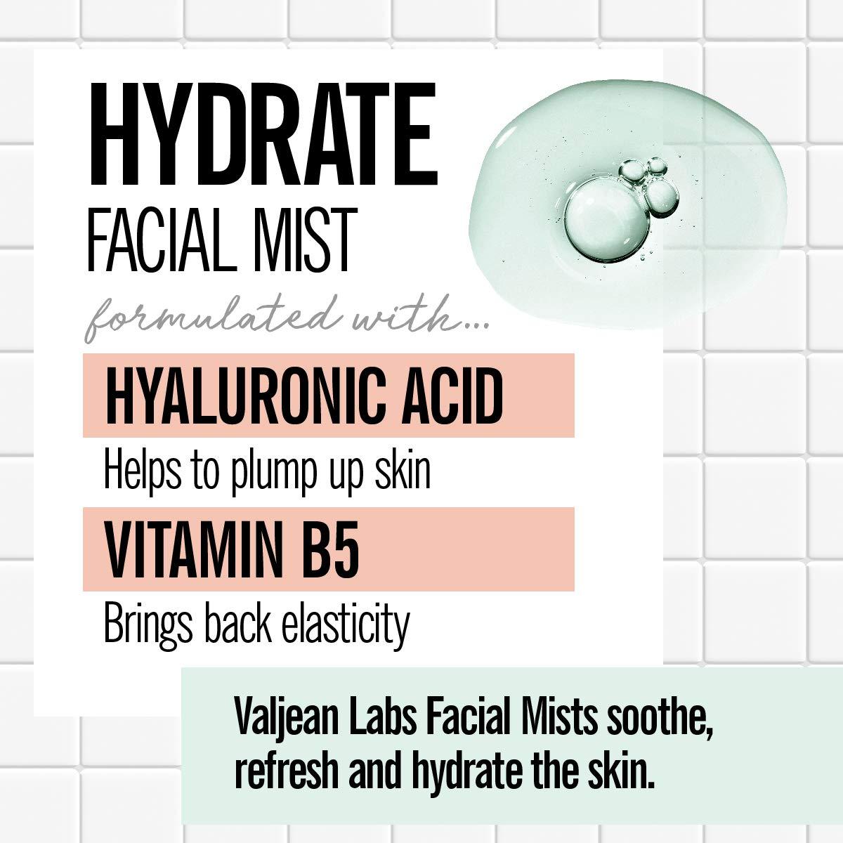 Valjean Labs Face Mist Hydrate Hyaluronic Acid + Vitamin B5 Helps