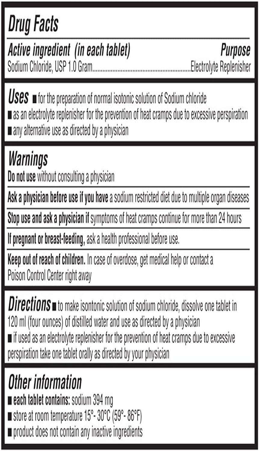 Where Can I Buy Salt Tablets Buy Sodium Chloride Tablets 1 Gm - 300 Count | Normal Salt Tablets for