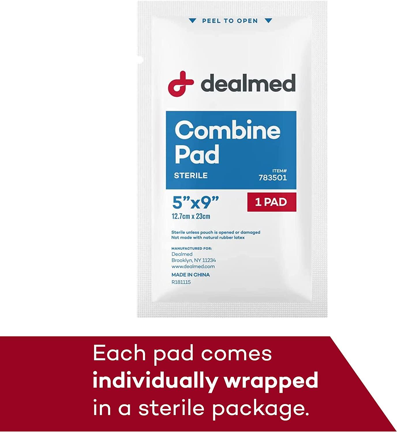 Dealmed Sterile Abdominal (ABD) Combine Pads, 20 Count, 5" x 9