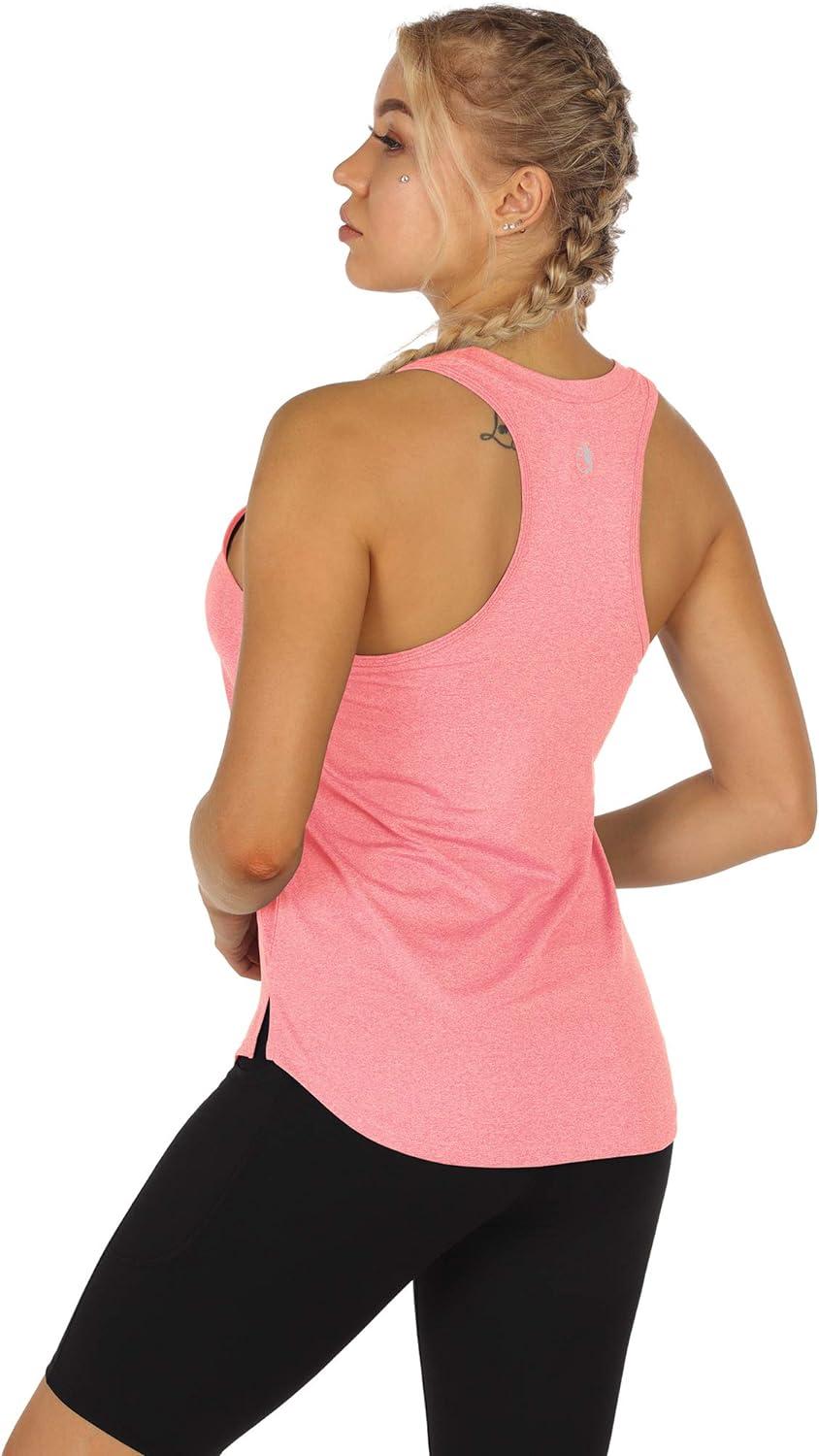 icyzone Women's Racerback Workout Tank Tops - Athletic Yoga Tops Running  Exercise Gym Shirts (Pack of 3) Medium Charcoal/Jade/Hot Pink