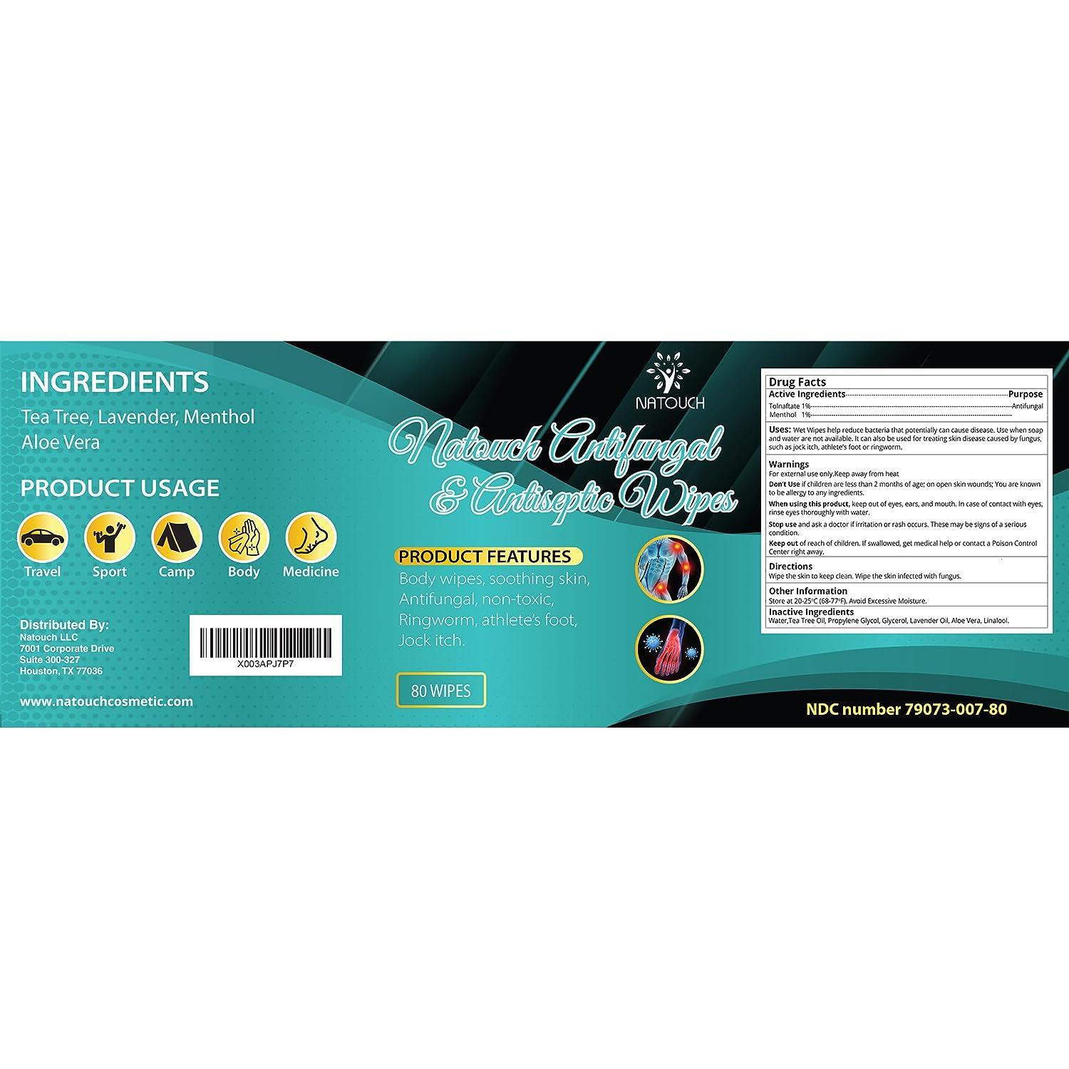 Natouch Upgraded Antifungal Body Wipes NonToxic AlcoholFree Curing