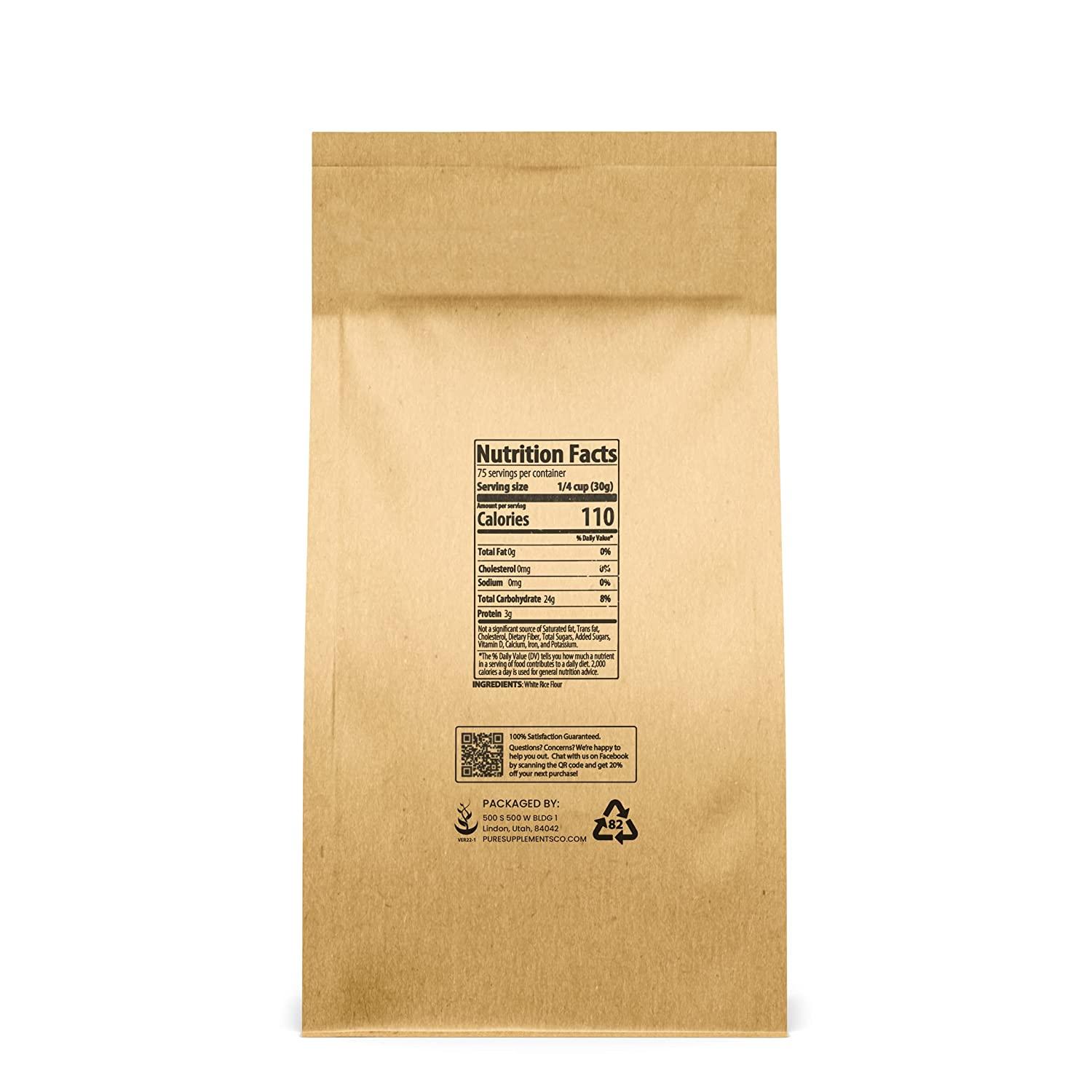 Pure Original Ingredients White Rice Flour (5 lb) Unbleached