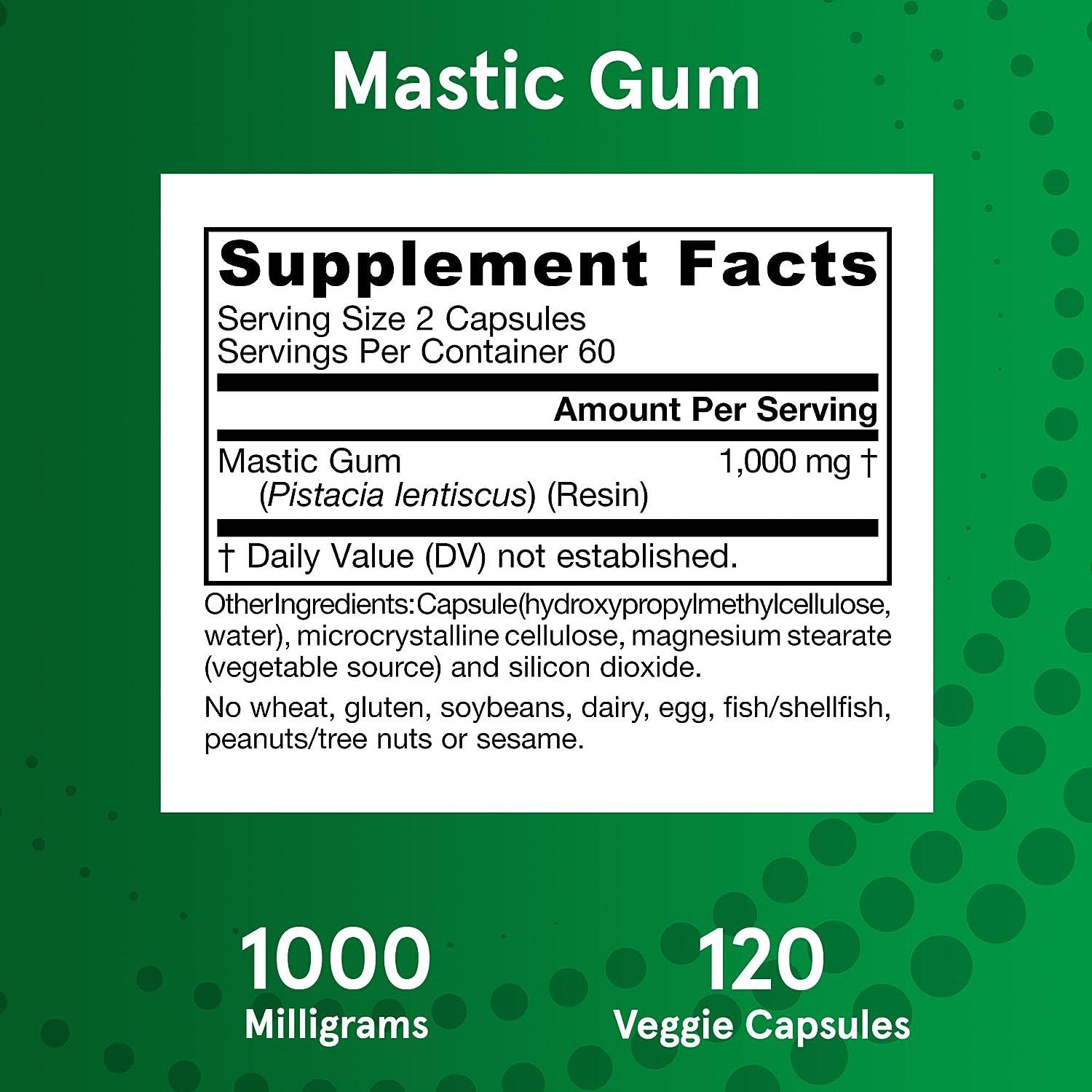 Mastic Gum, 1000 mg, 60 Vegan Capsules, Detox