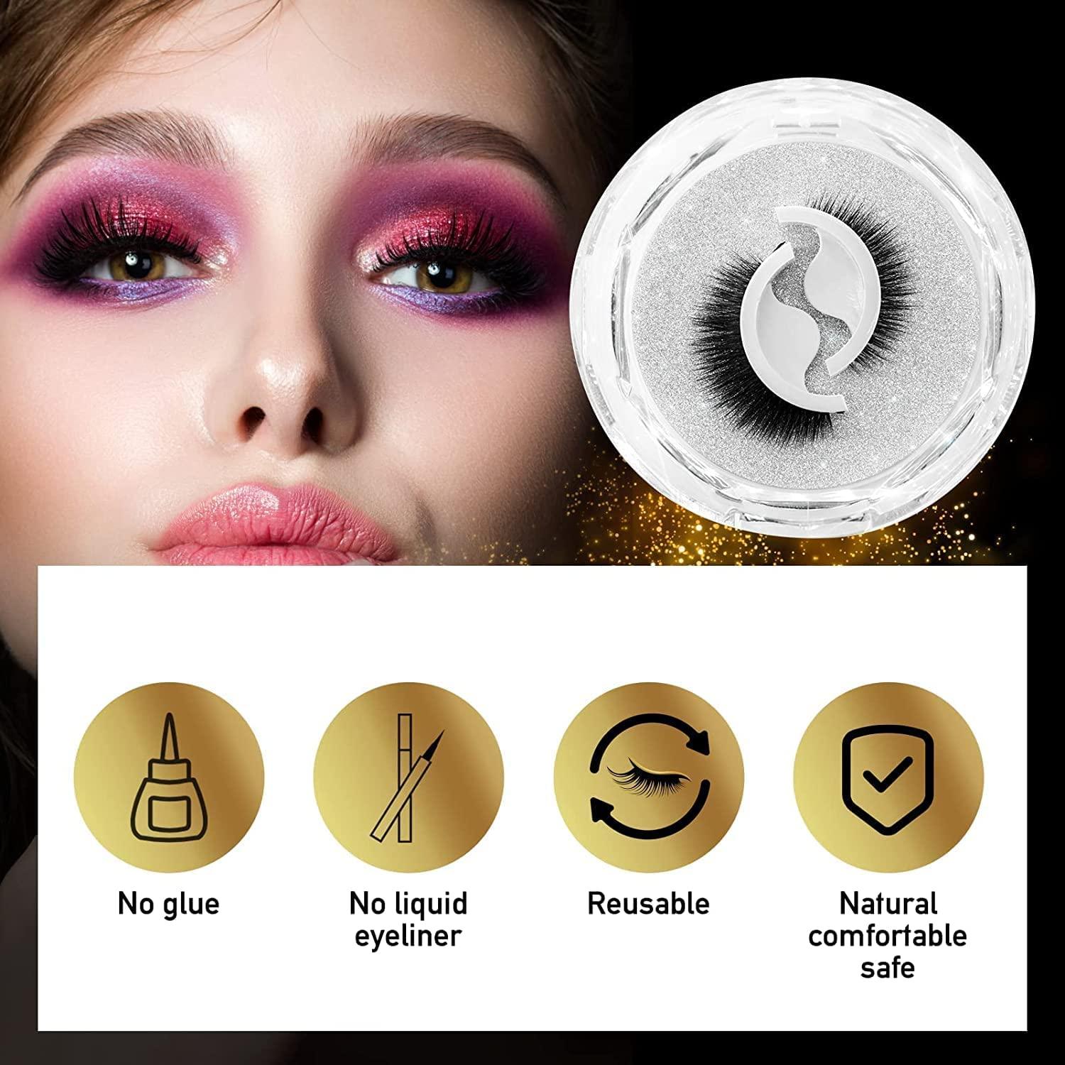 Reusable SelfAdhesive Eyelashes No Glue or Eyeliner Needed, 3 Secs To