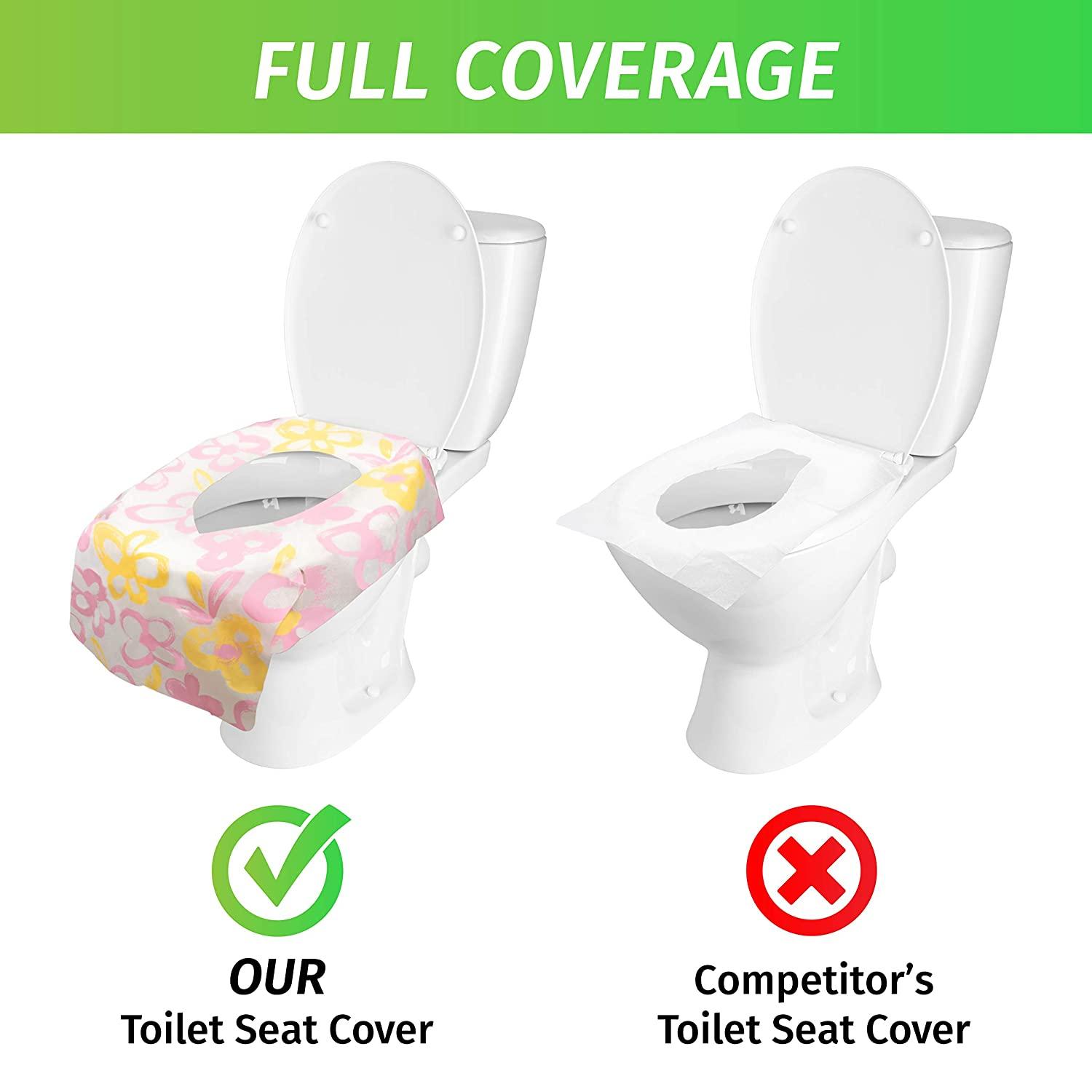 Extra Large Flushable Toilet Seat Covers (Flower 50, Large) Flower 50