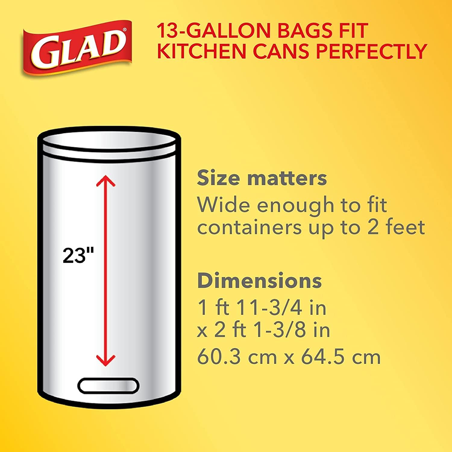Glad Tall Kitchen Drawstring Bags, 13 Gallon, White - 100 count