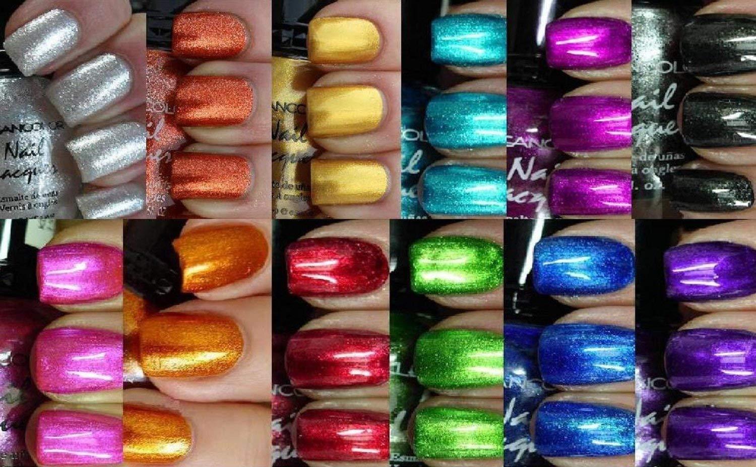 Kleancolor Nail Polish Set - 12 Metallic Full Size Lacquer