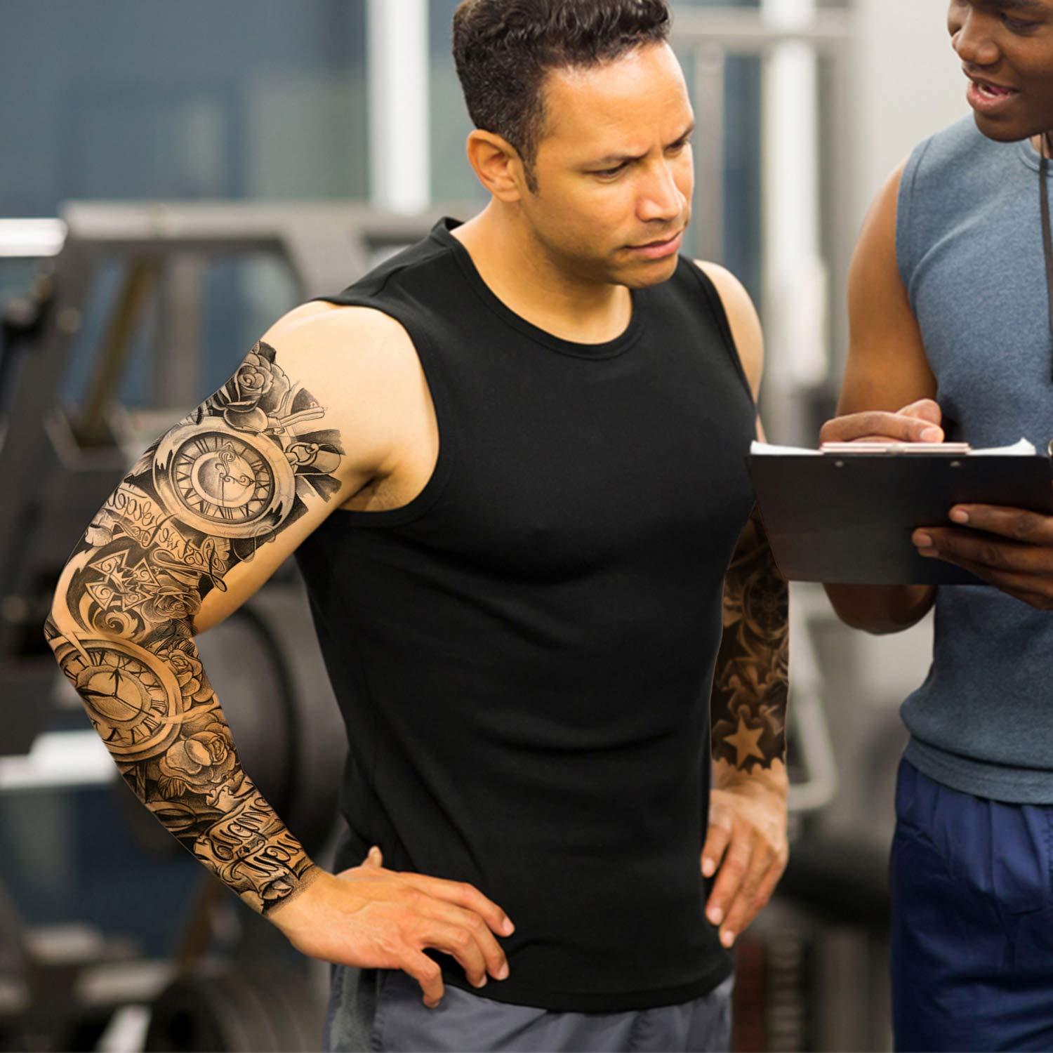 Konsait 15 Sheets Large Temporary Tattoos Full Arm Tattoo Sleeves