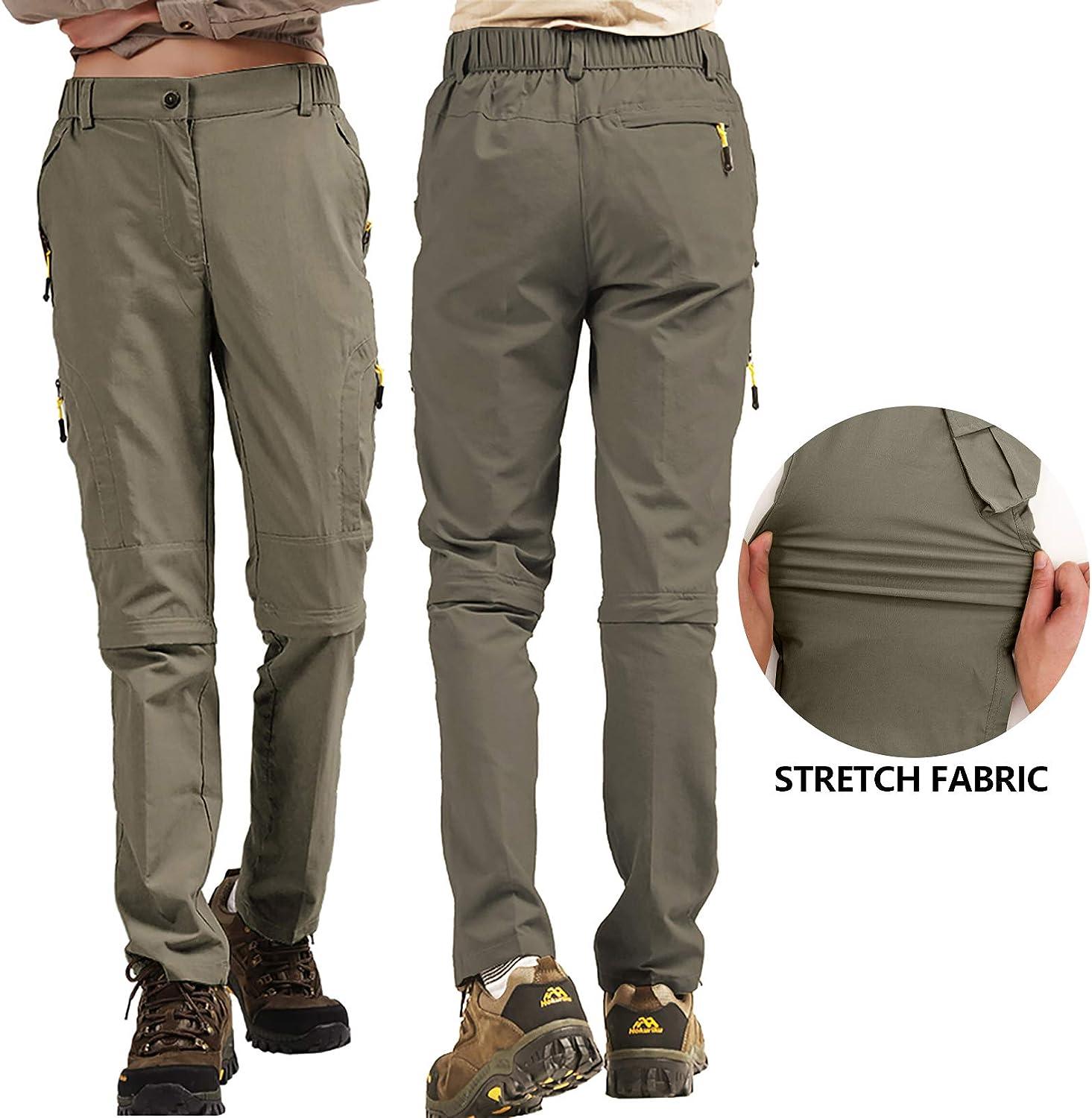 Women's Convertible Hiking Pants - Quick Dry Lightweight Zip-Off