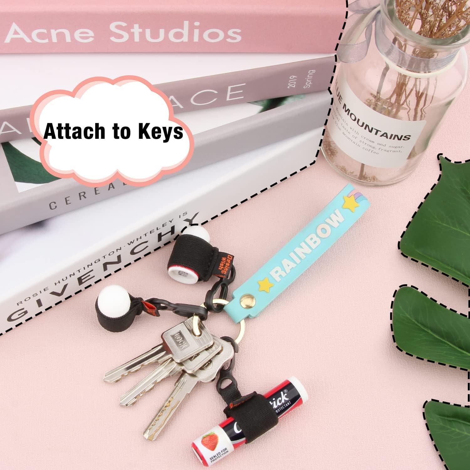 Mini Chapstick Holder Keychain with Clip Pack Black