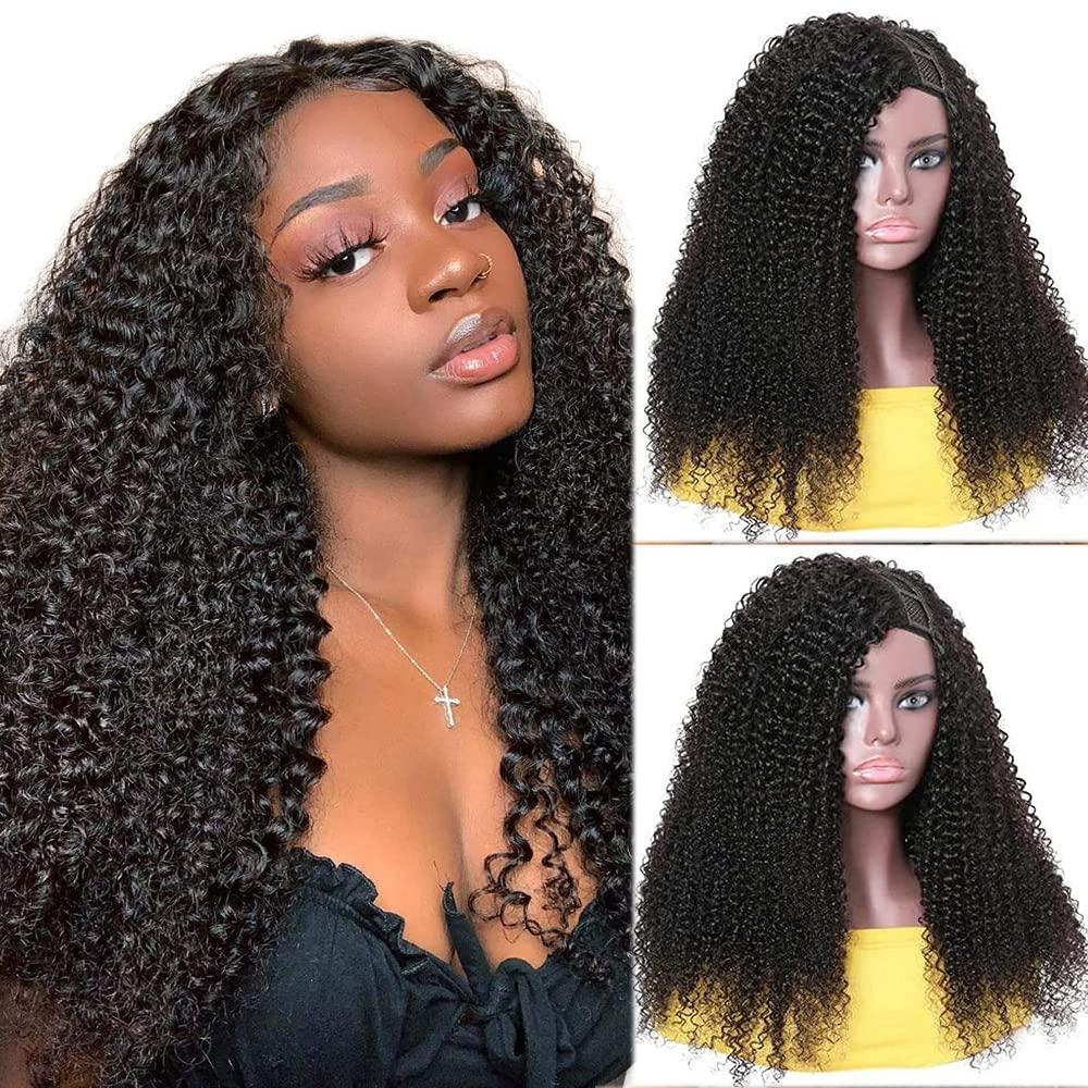 Nadula U Part Kinky Curly Glueless Wigs Upgrade U Part Human Hair Wig Side  Part Curly Wig Beginner and Friendly No Glue No Leave Out Natural Scalp  150% Density 16inch 16 Inch