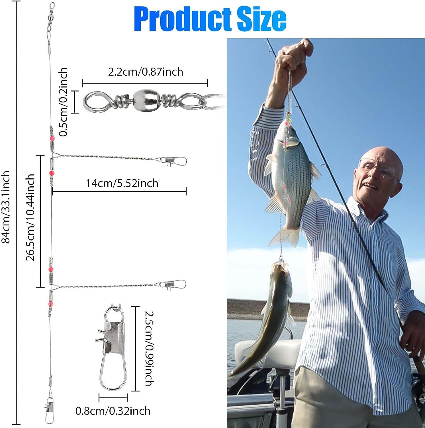TSV 20 PCS Fishing Leaders - High-Strength Stainless Steel Wire Trace Leader with Swivels, Snaps, and TSV 20 PCS Fishing Leaders - High-Strength Stainless Steel Wire Trace Leader with Swivels, Snaps, and