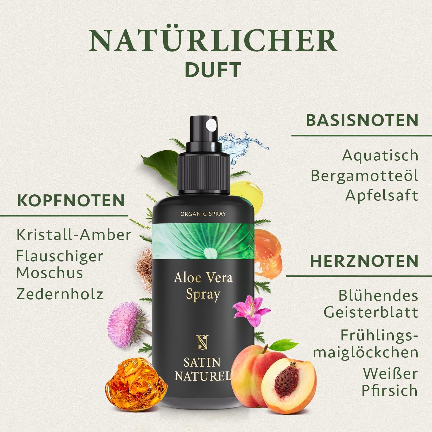 Aloe Vera Spray Organic 200ml - Vegan Natural After Sun Care & Moisturizer  | Satin Nature Skincare | Buy Now with Express International Delivery |  GoSupps.com
