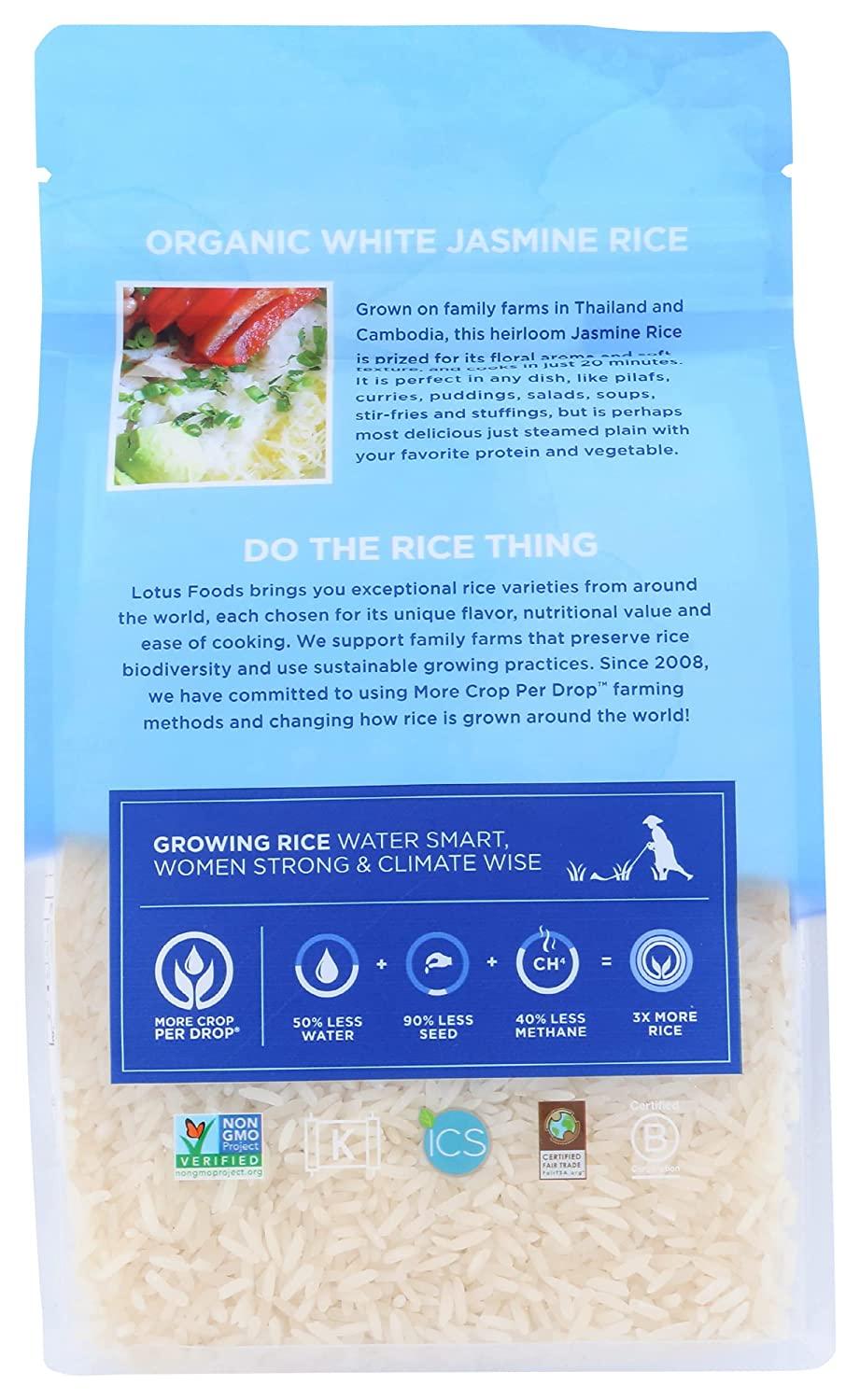 LOTUS FOODS Organic White Jasmine Rice, 30 OZ