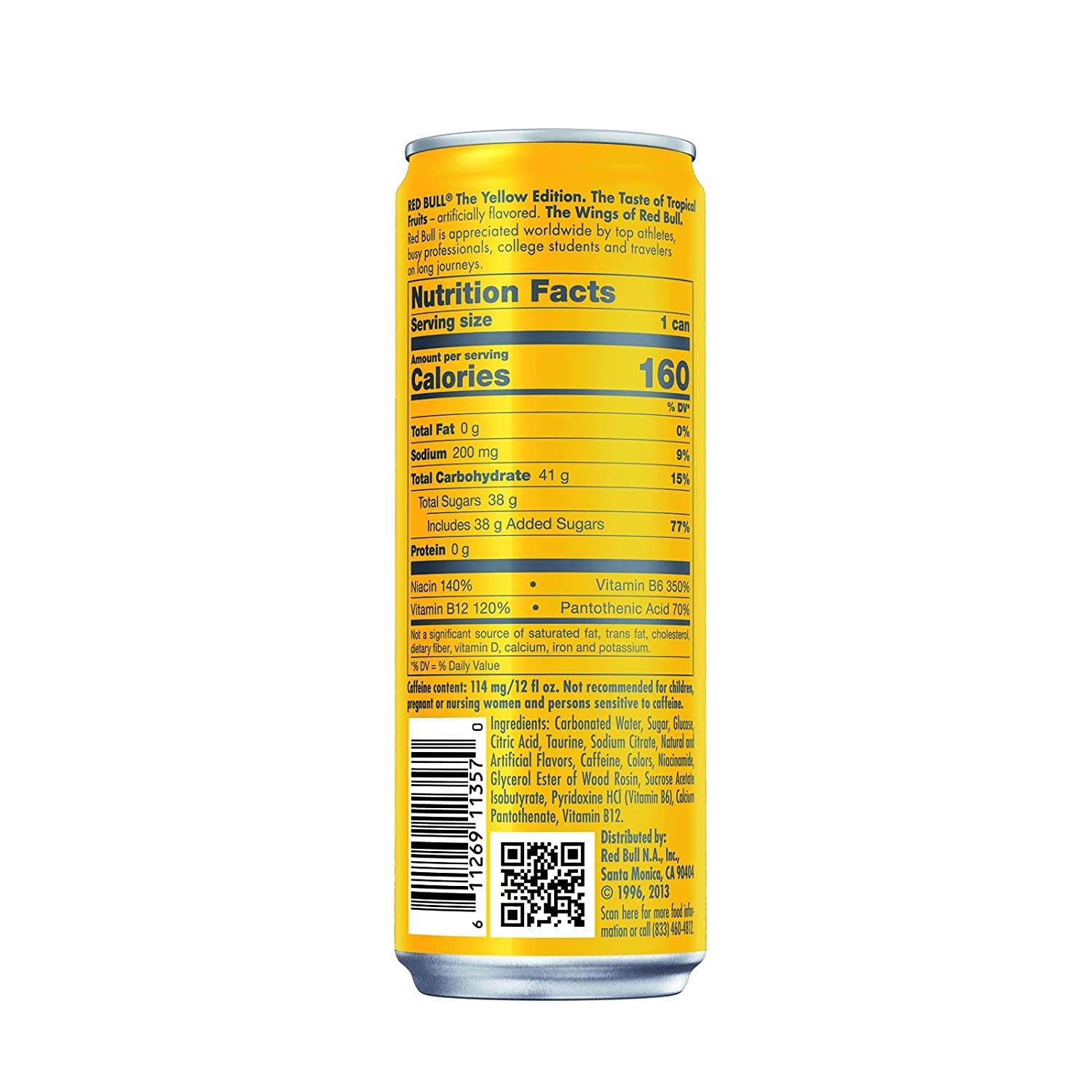 Red Bull Tropical Yellow Edition Energy Drink 12 fl oz (24 Pack)