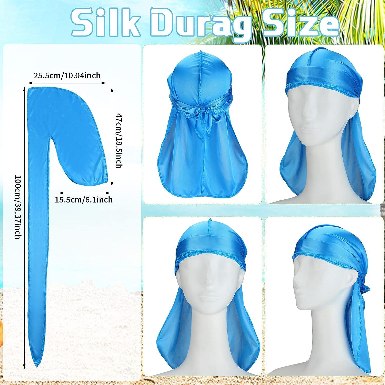 Silky Satin Durag Men's Cap Hat Doo Rag Biker Smooth Head Wrap