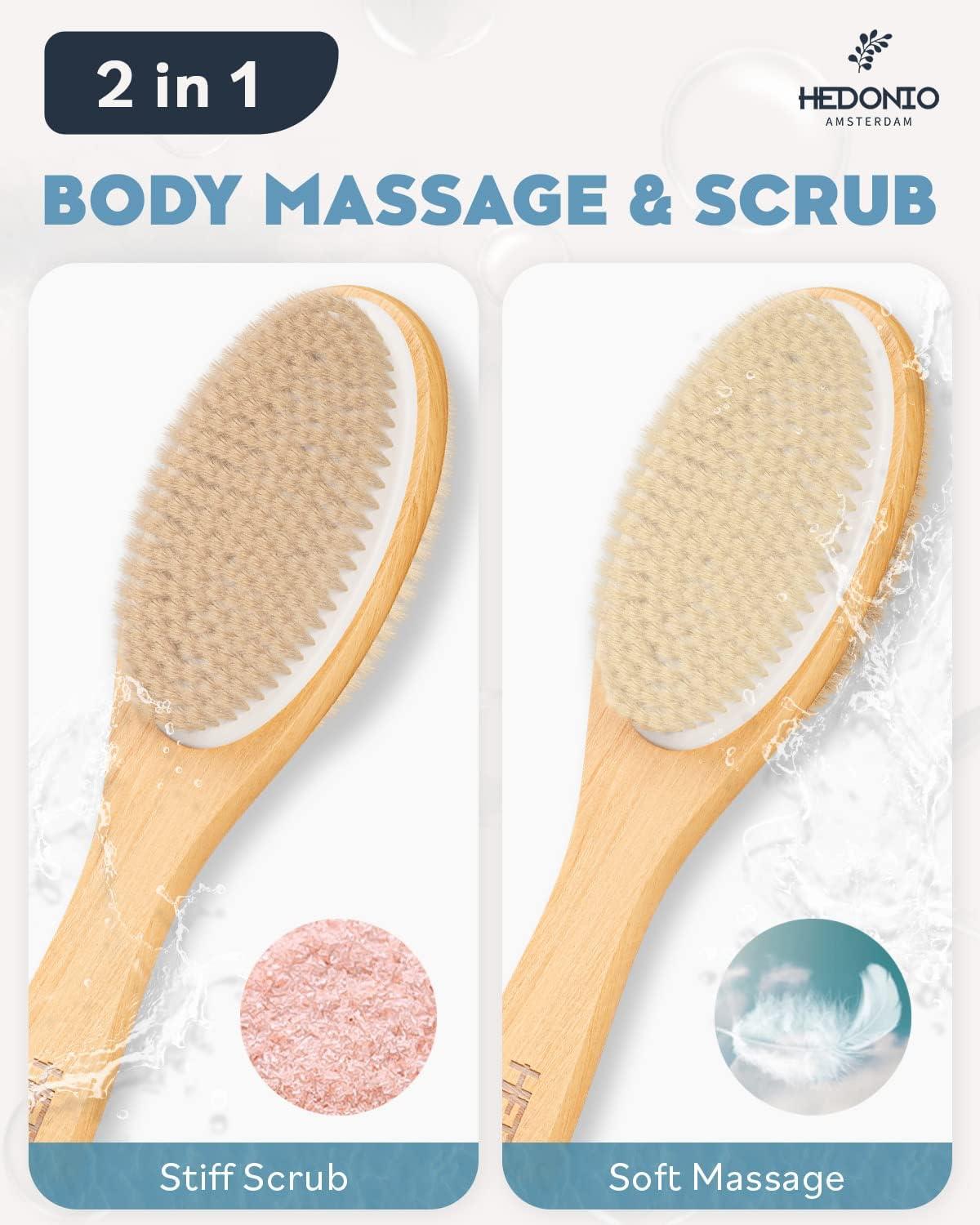 Long Handle Back Brush for Shower Massage Back Scrubber Body Scrub