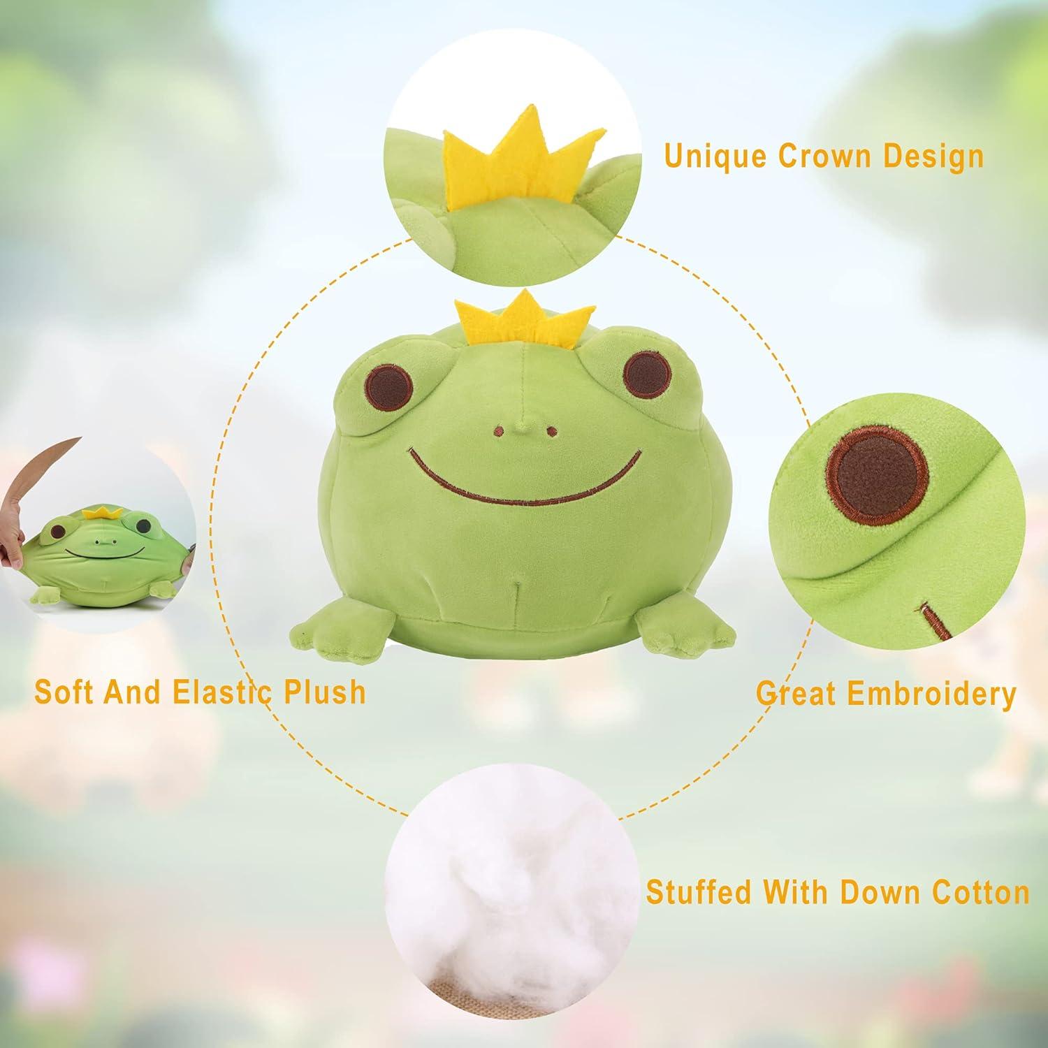 JUNERAIN Super Soft Frog Plush Stuffed Animal Cute Frog Squishy