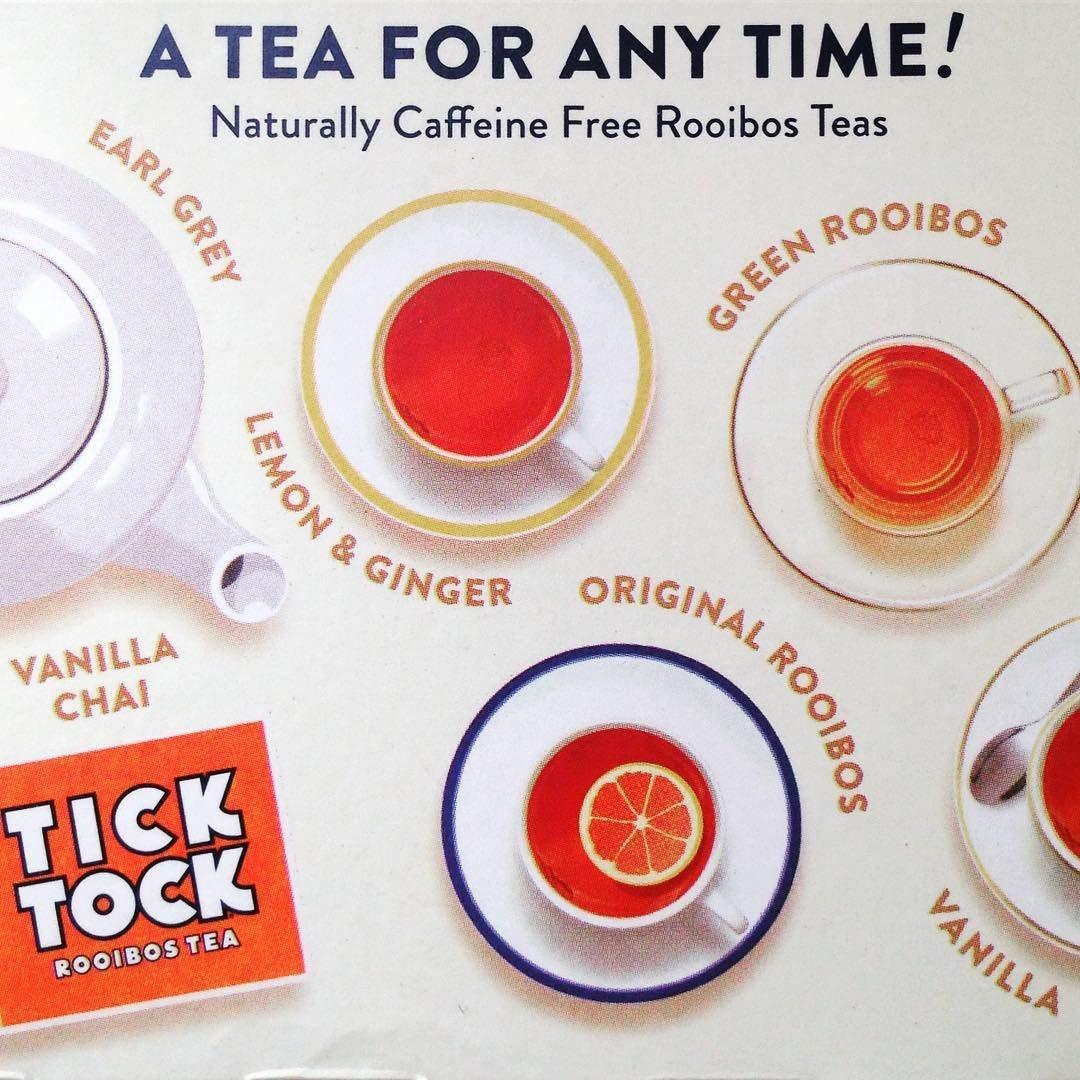 TICK TOCK TEAS Earl Grey Rooibos Tea Bags 40 Count