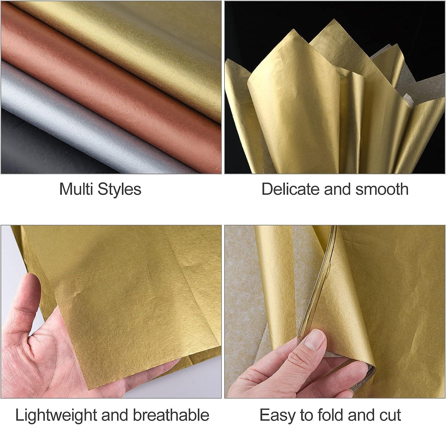 MIAHART 90 Sheets Metallic Gift Wrapping Paper Tissue Paper Bulk for