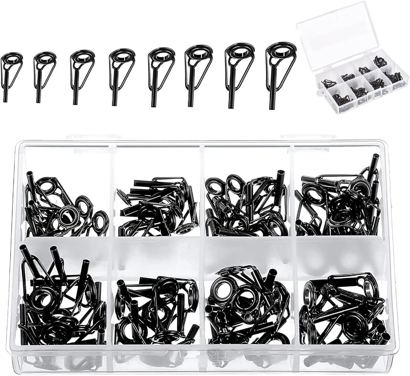 50 Pieces Fishing Rod Tip Repair Kit Rod Tips Kit Replacement for Freshwater  Saltwater Rods Stainless Steel Ceramic Ring Guide Replacement Kit 50 Pcs