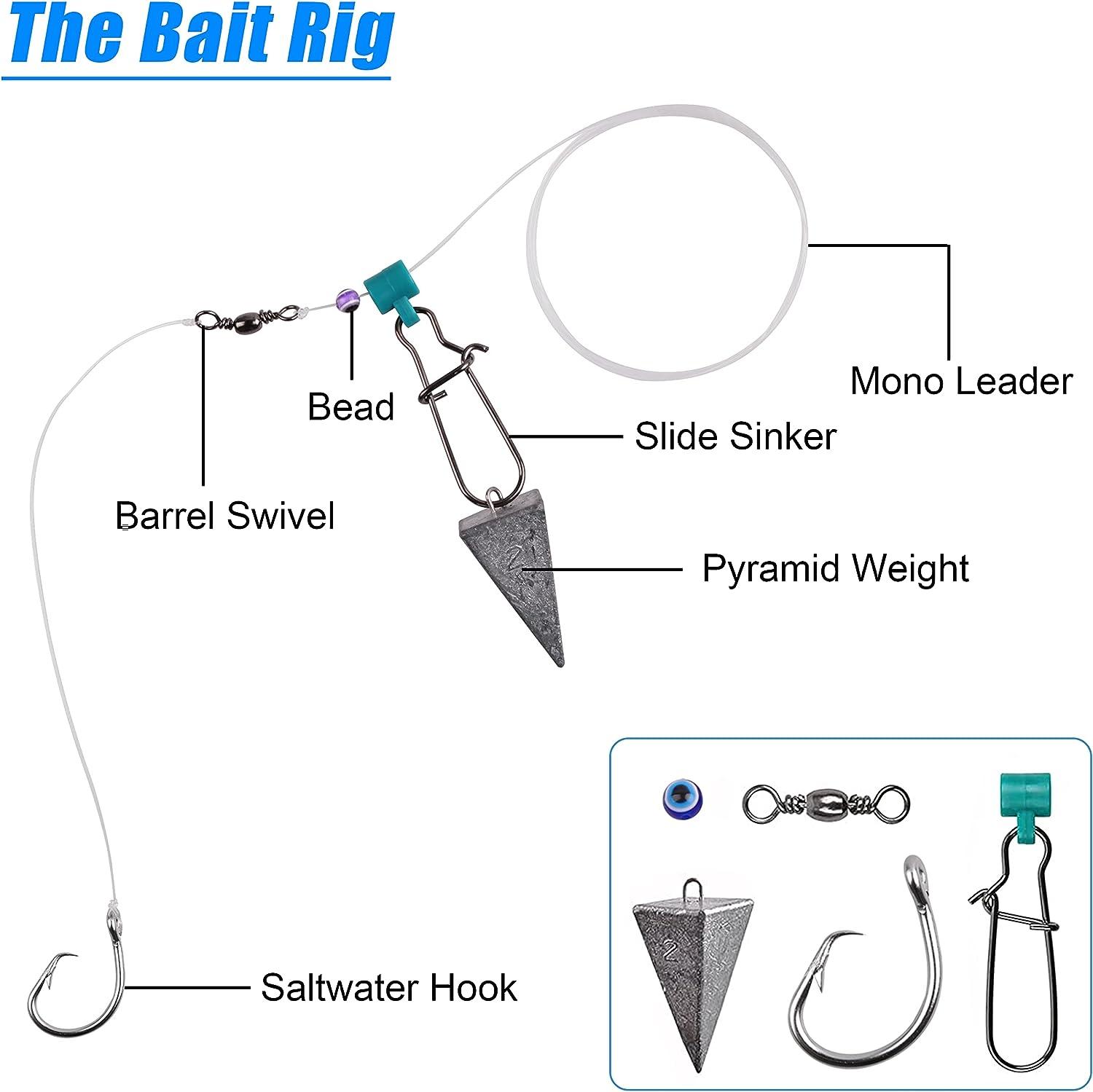 AGOOL Saltwater Surf Fishing Tackle Kit 130pcs Surf Fishing Rigs Fish