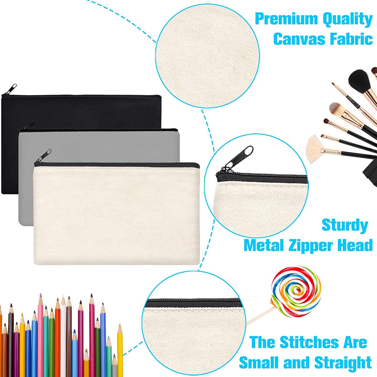 Canvas Pouch, Pencil Case, Makeup Bag, Travel Bag