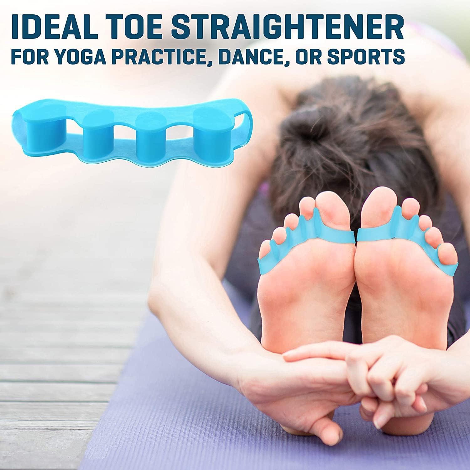 2 Pairs Gel Toe Separator (Blue) Silicone Bunion Corrector for