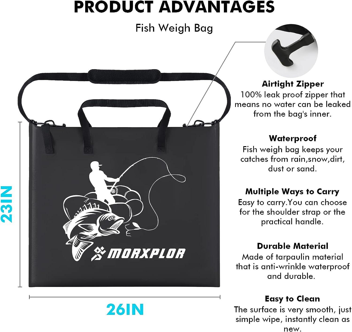 MORXPLOR Fish Bag Tournament Fishing Weigh in Bag 26x23 inches