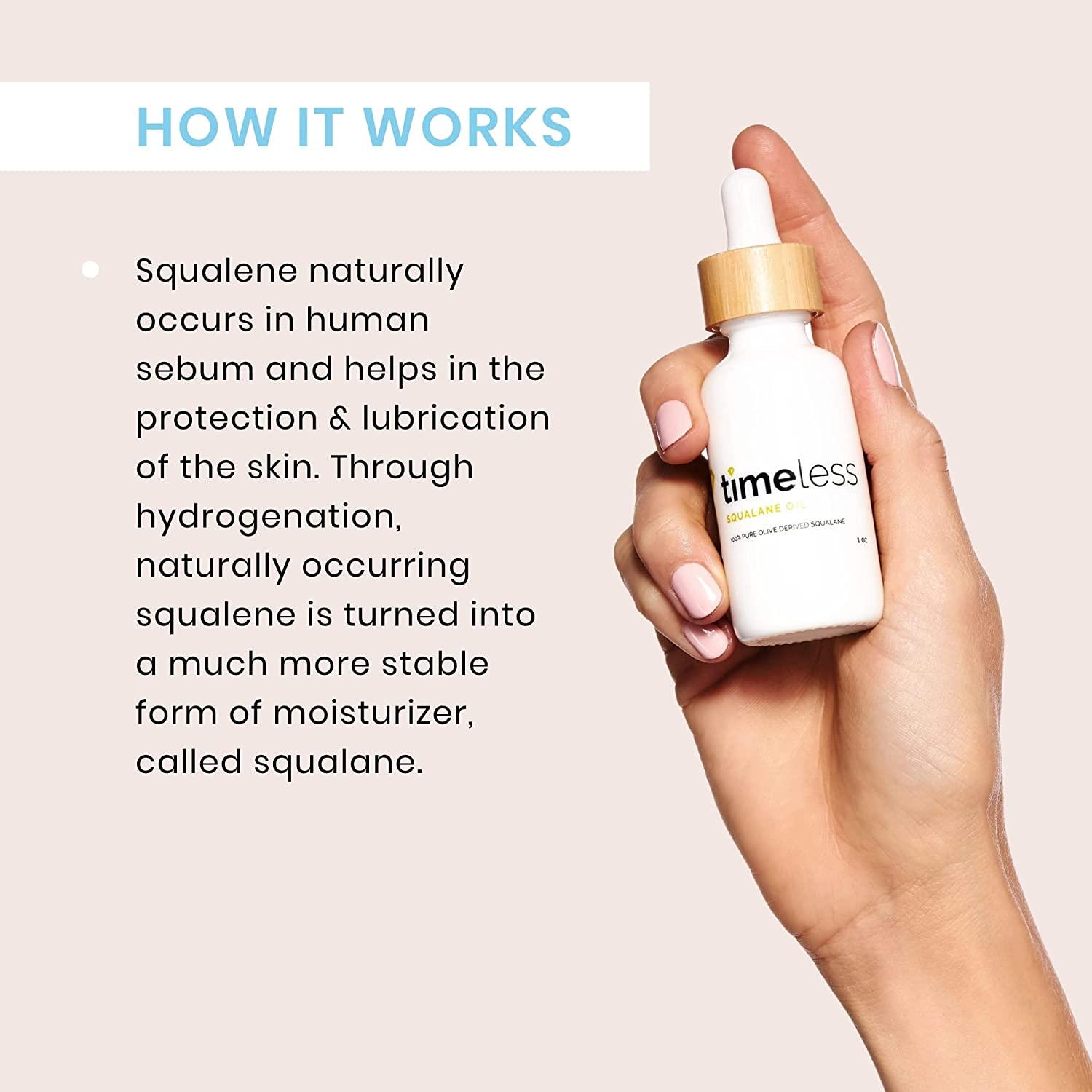 Timeless Skin Care Squalane Oil 100 Pure 2 oz Lightweight Plant