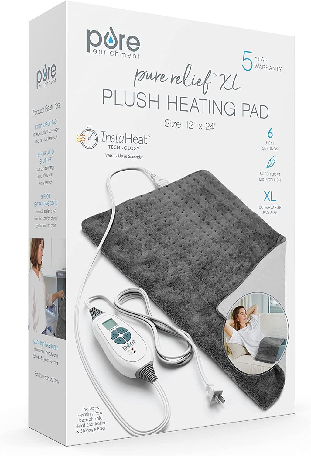 Pure Enrichment PureRelief XL Heating Pad LCD Controller with 6