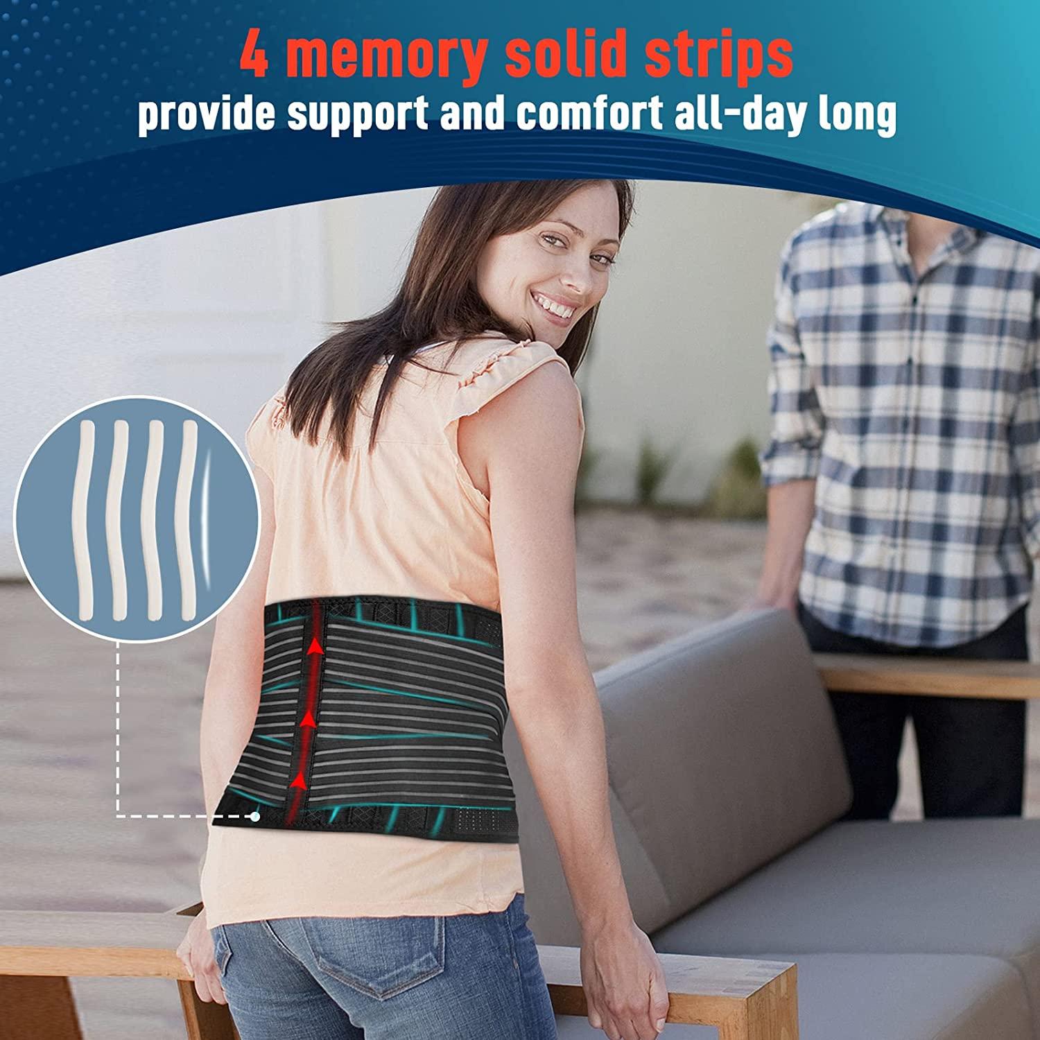 FEATOL Back Brace for Lower Back Pain, Adjustable Back Support Belt for