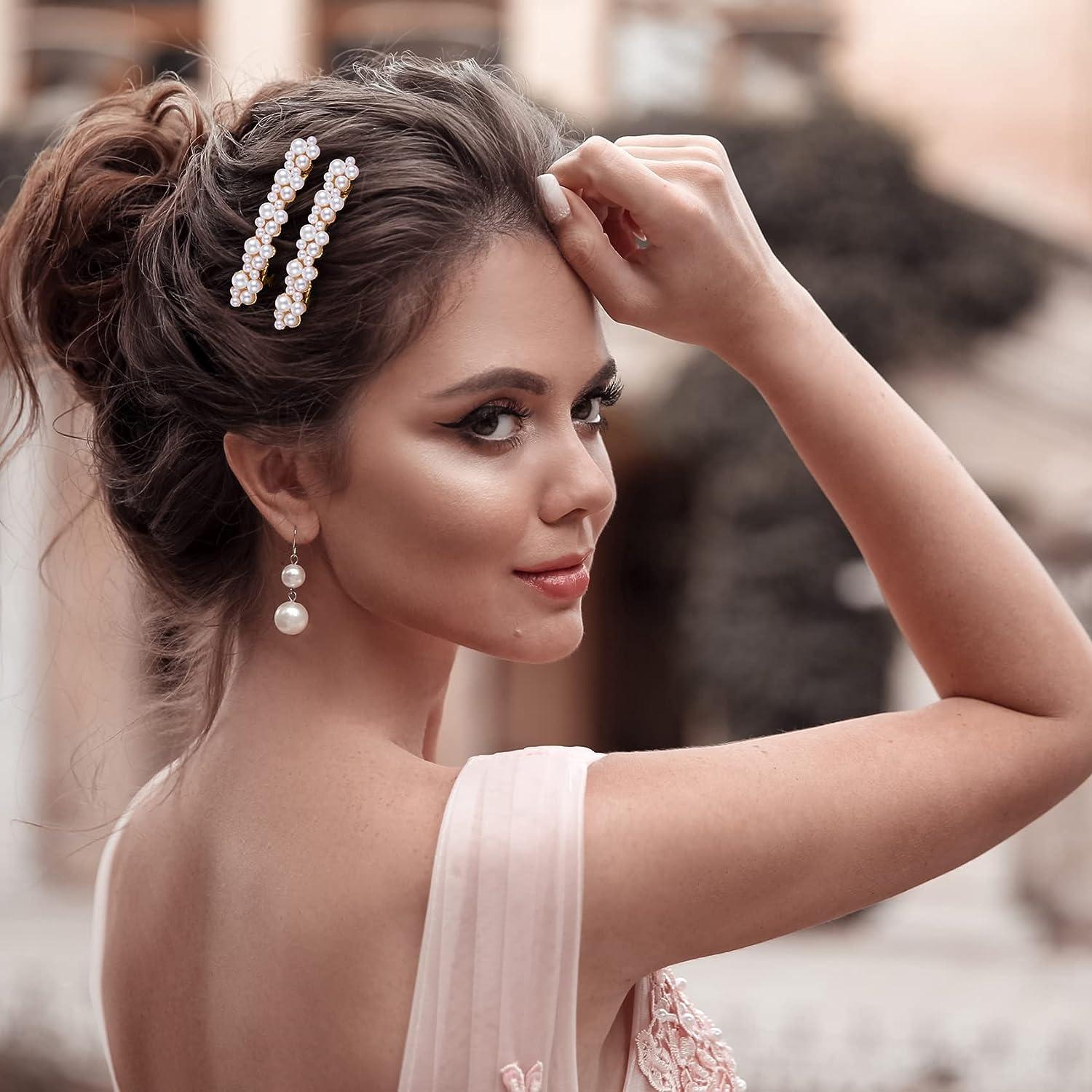 White pearl hair accessories deals