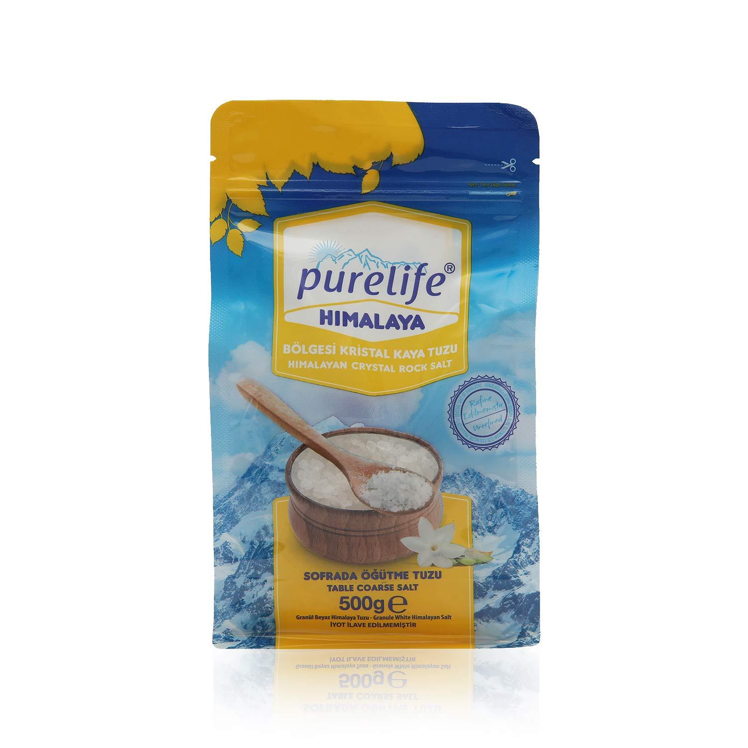 Purelife Himalayan Salt White Coarse Kosher Unrefined Gourmet Natural Crystal Rock Salt with